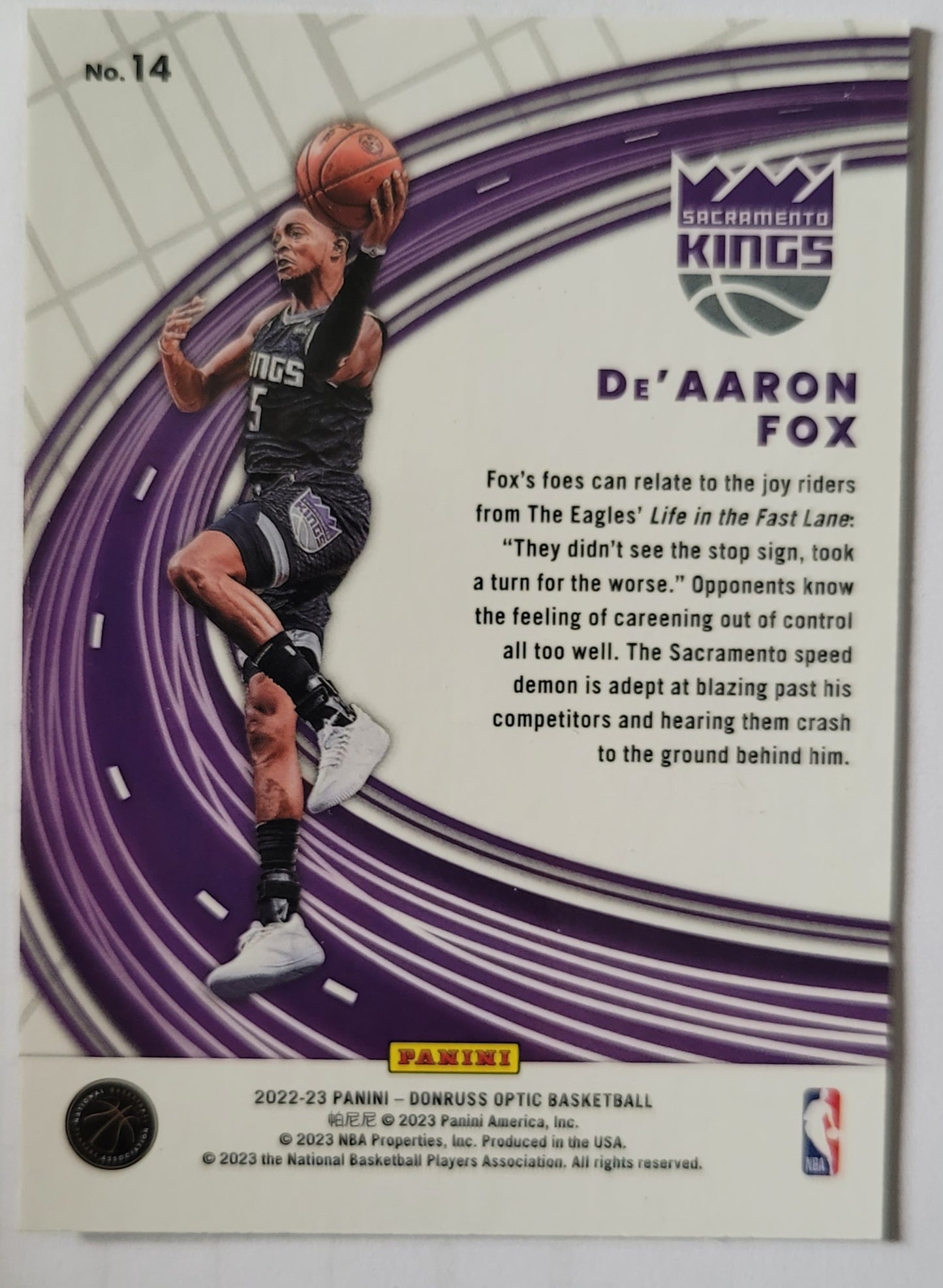 De'Aaron Fox - 2022-23 Donruss Optic Express Lane #14