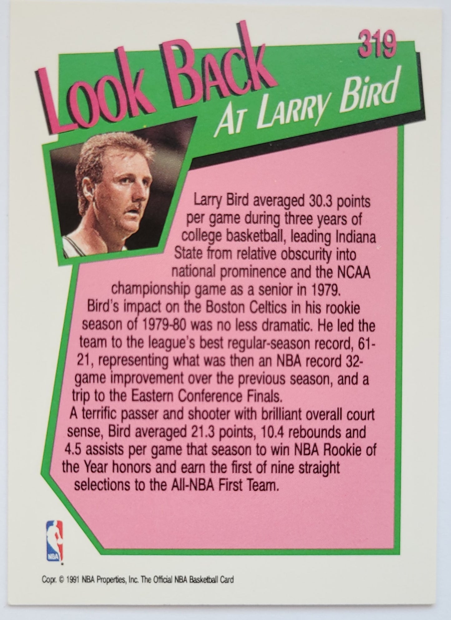 Larry Bird - 1991-92 Hoops #319 YB