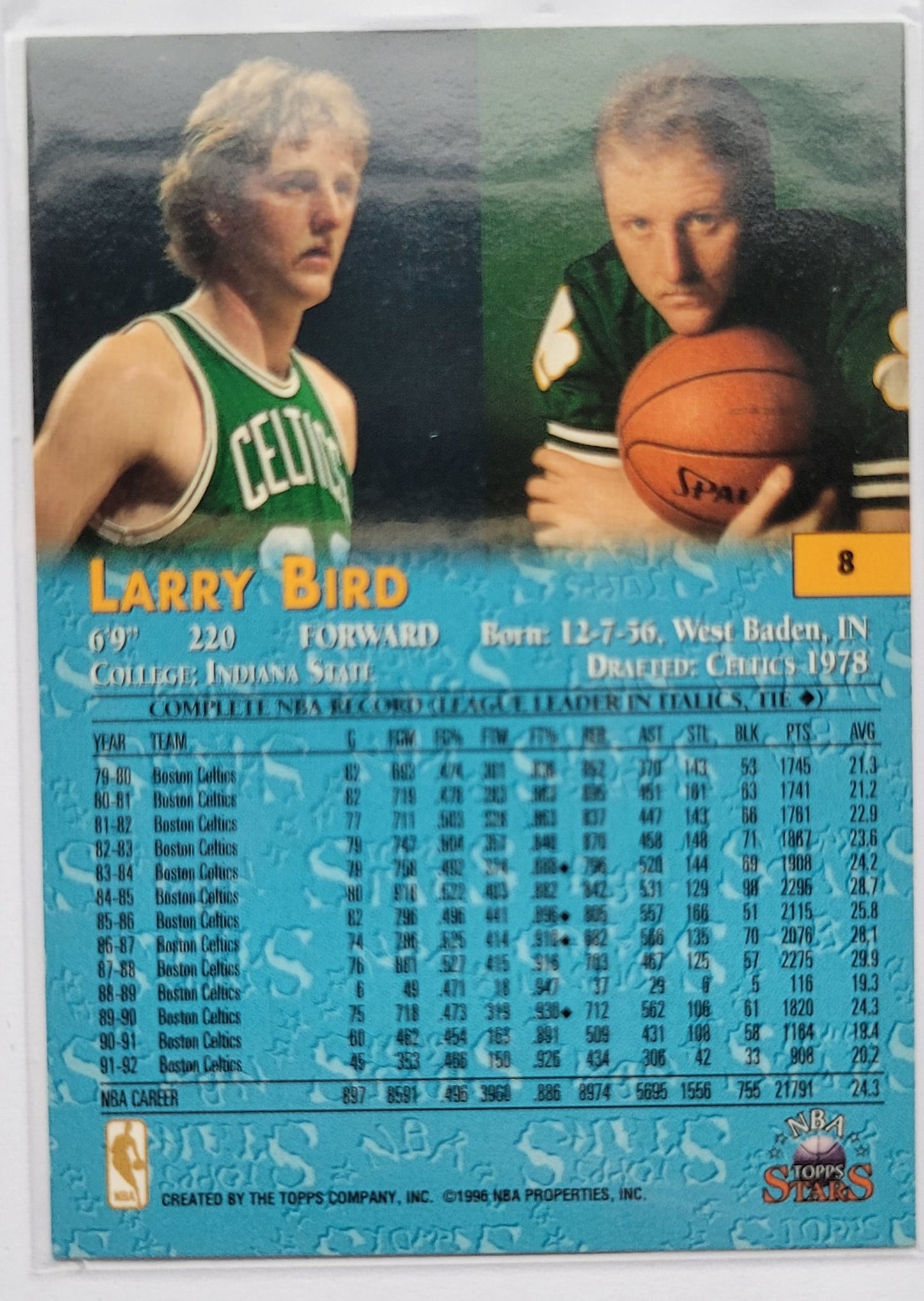 Larry Bird - 1996 Topps Stars #8