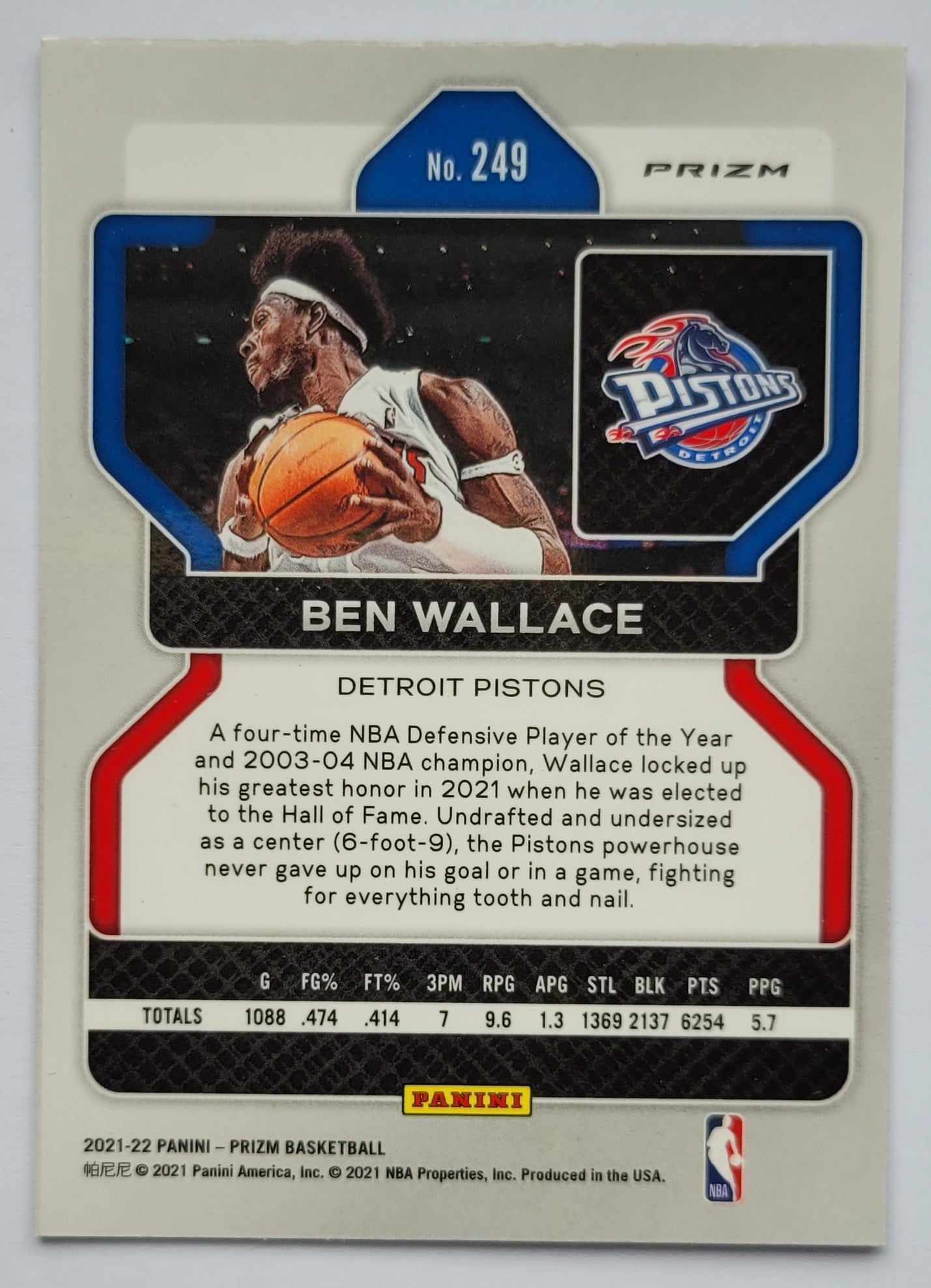 Ben Wallace - 2021-22 Panini Prizm Prizms Red White and Blue #249
