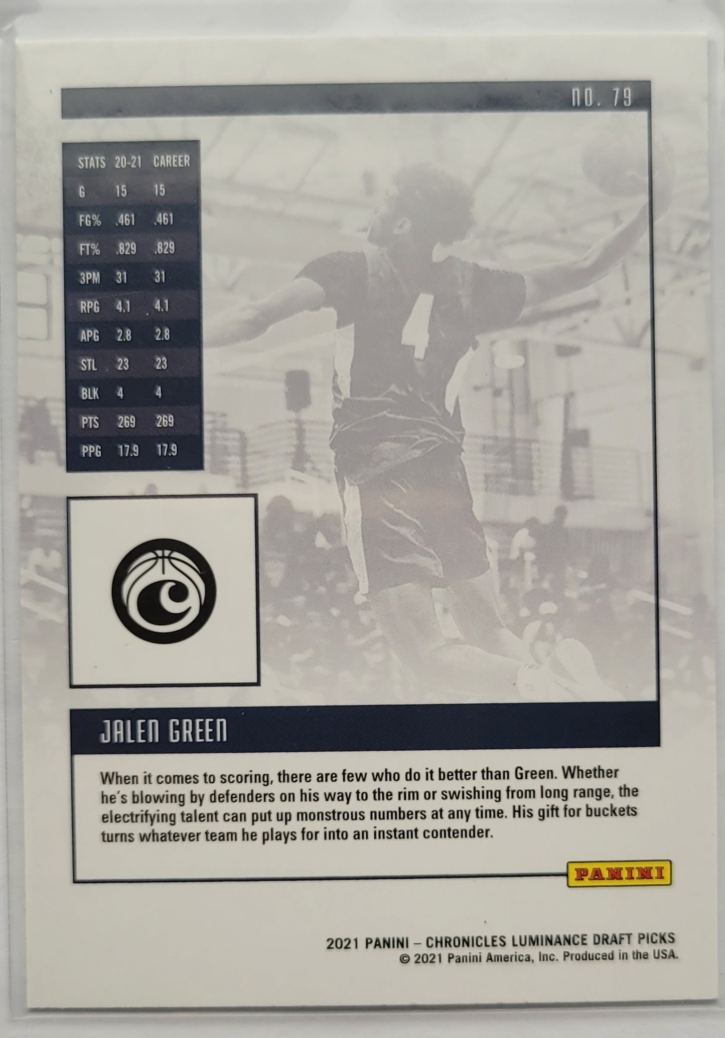 Jalen Green - 2021-22 Panini Chronicles Draft Picks Pink #79 Luminance RC