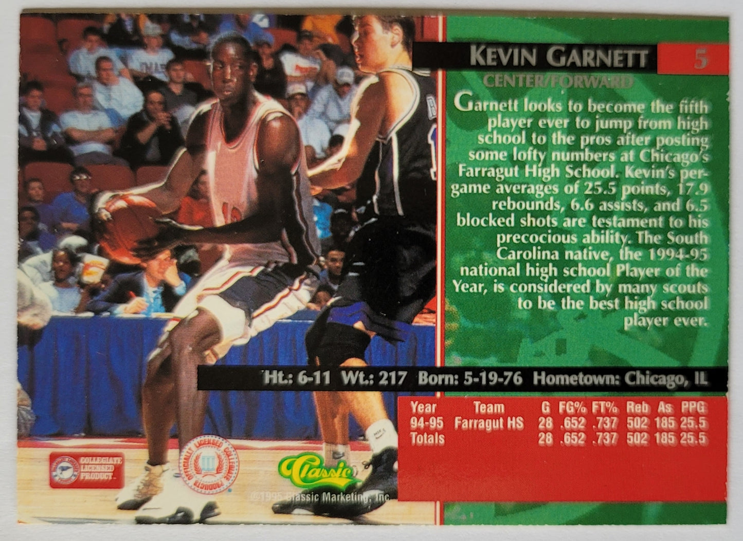 Kevin Garnett - 1995 Classic #5