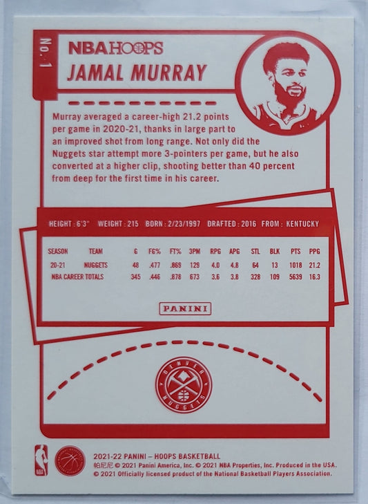 Jamal Murray - 2021-22 Hoops Red Backs #1