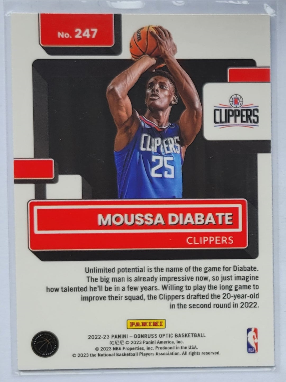Moussa Diabate - 2022-23 Donruss Optic #247 RR RC