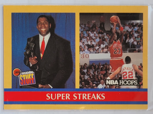 Magic Johnson / Michael Jordan - 1990-91 Hoops #385 Super Streaks - Stay In School