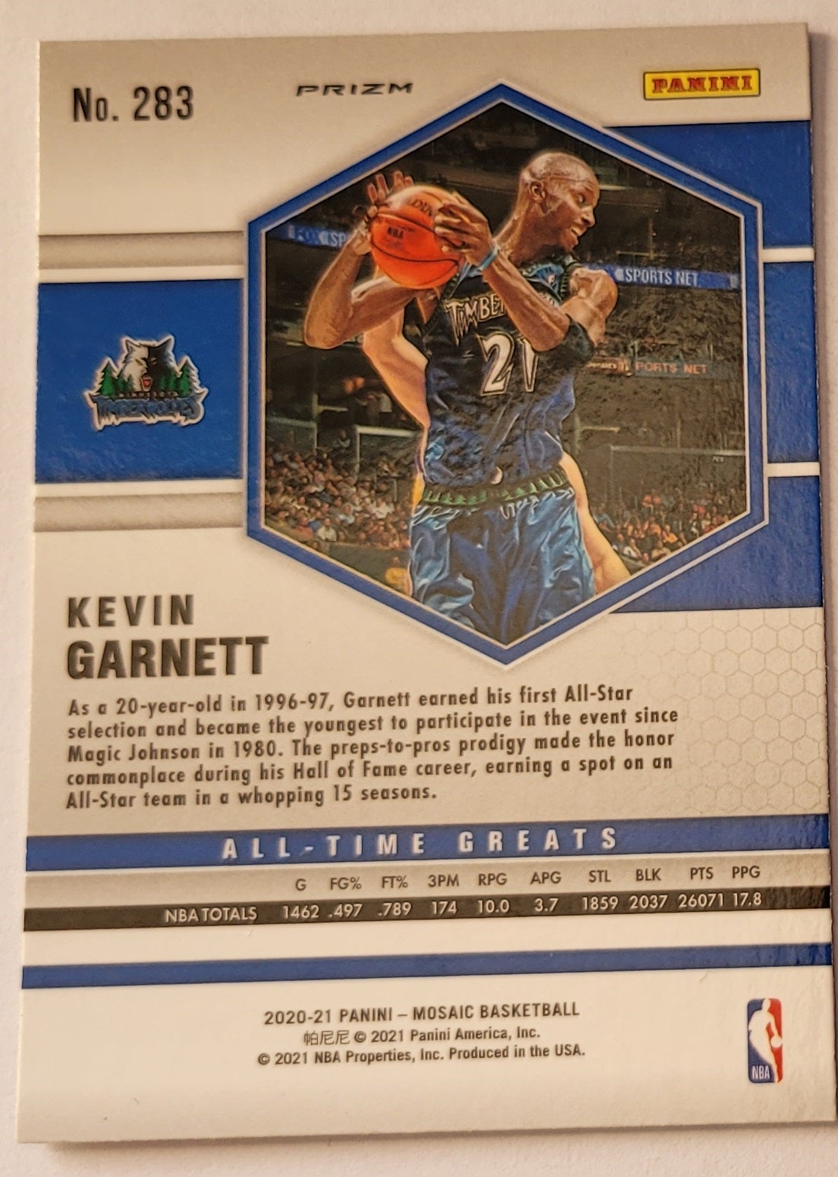 Kevin Garnett - 2020-21 Panini Mosaic Mosaic Green #283