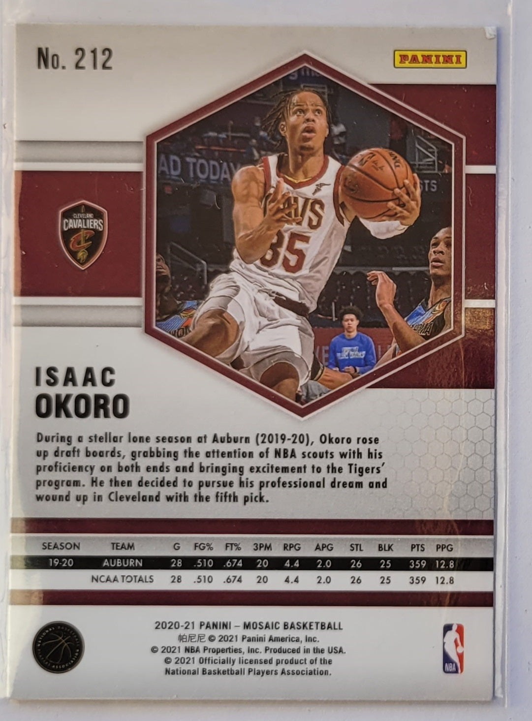 Isaac Okoro - 2020-21 Panini Mosaic Mosaic #212 RC