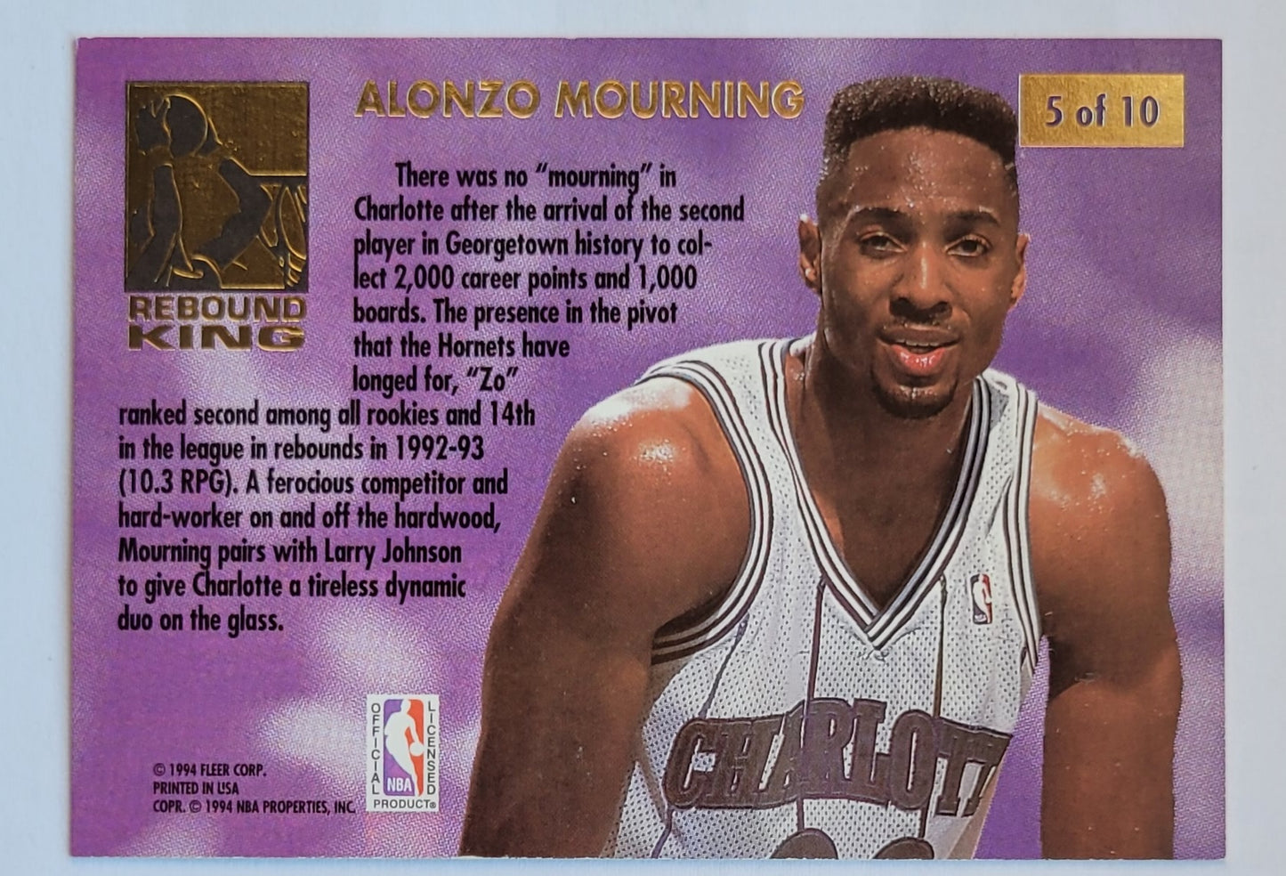 Alonzo Mourning - 1993-94 Ultra Rebound Kings #5
