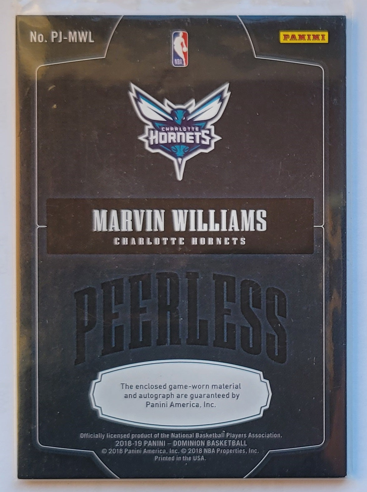 Marvin Williams - 2018-19 Panini Dominion Peerless Jersey Autographs #PJ-MWL - 45/49