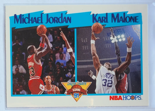 Michael Jordan / Karl Malone - 1991-92 Hoops #306 Scoring Leaders