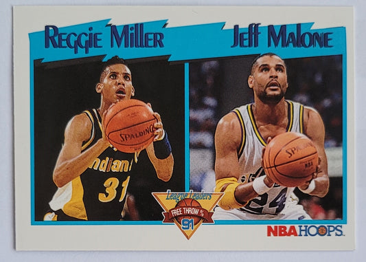 Reggie Miller / Jeff Malone - 1991-92 Hoops #308 Free Throw Percent / League Leaders