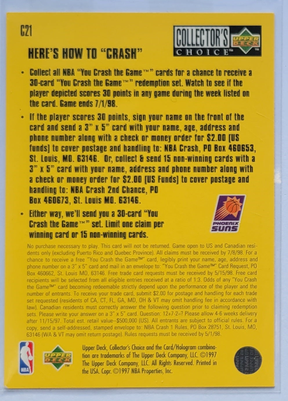 Jason Kidd - 1997-98 Collector's Choice Crash the Game Scoring #C21A 11/24 L