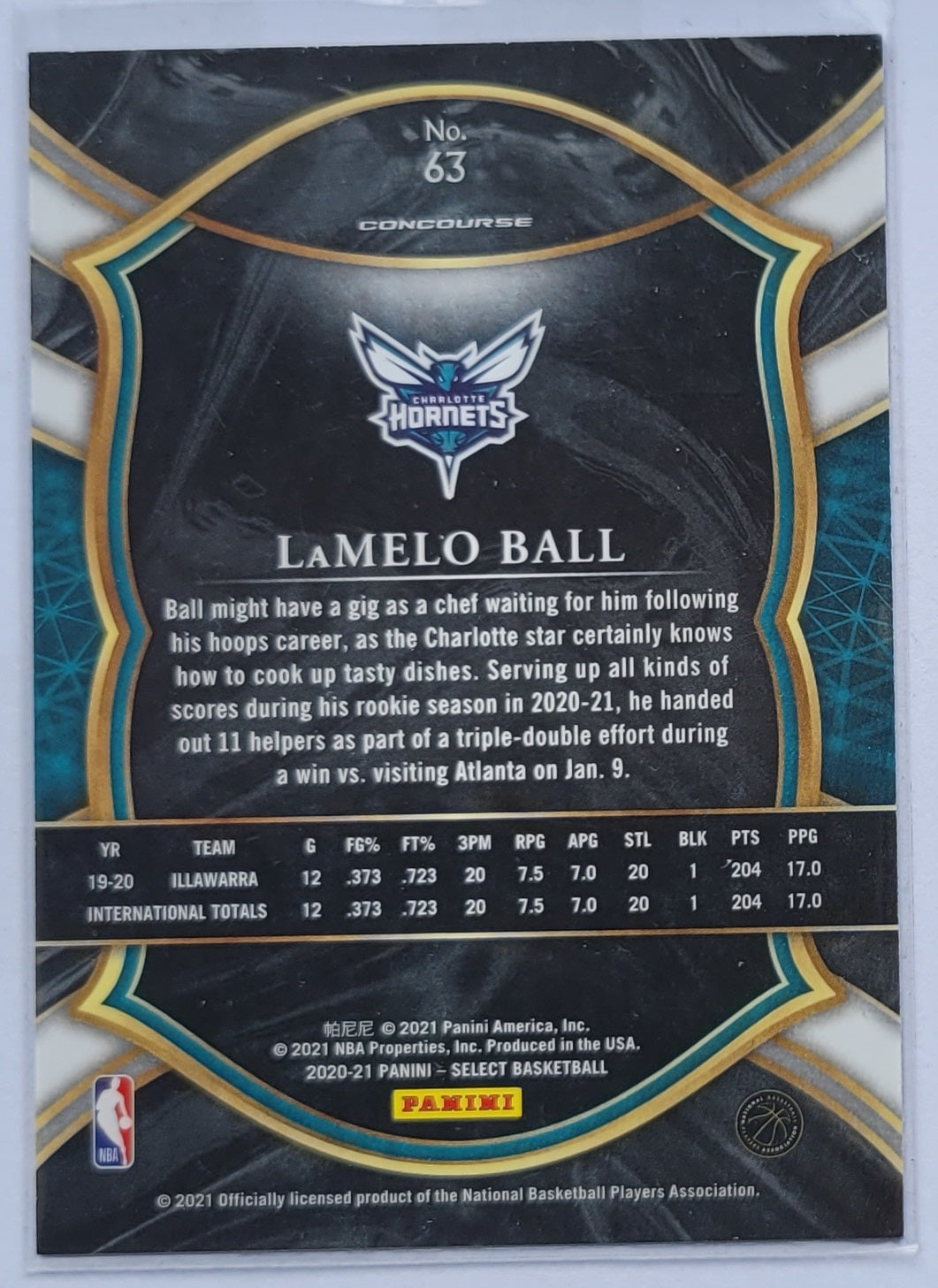 LaMelo Ball - 2020-21 Select Blue Retail #63 RC