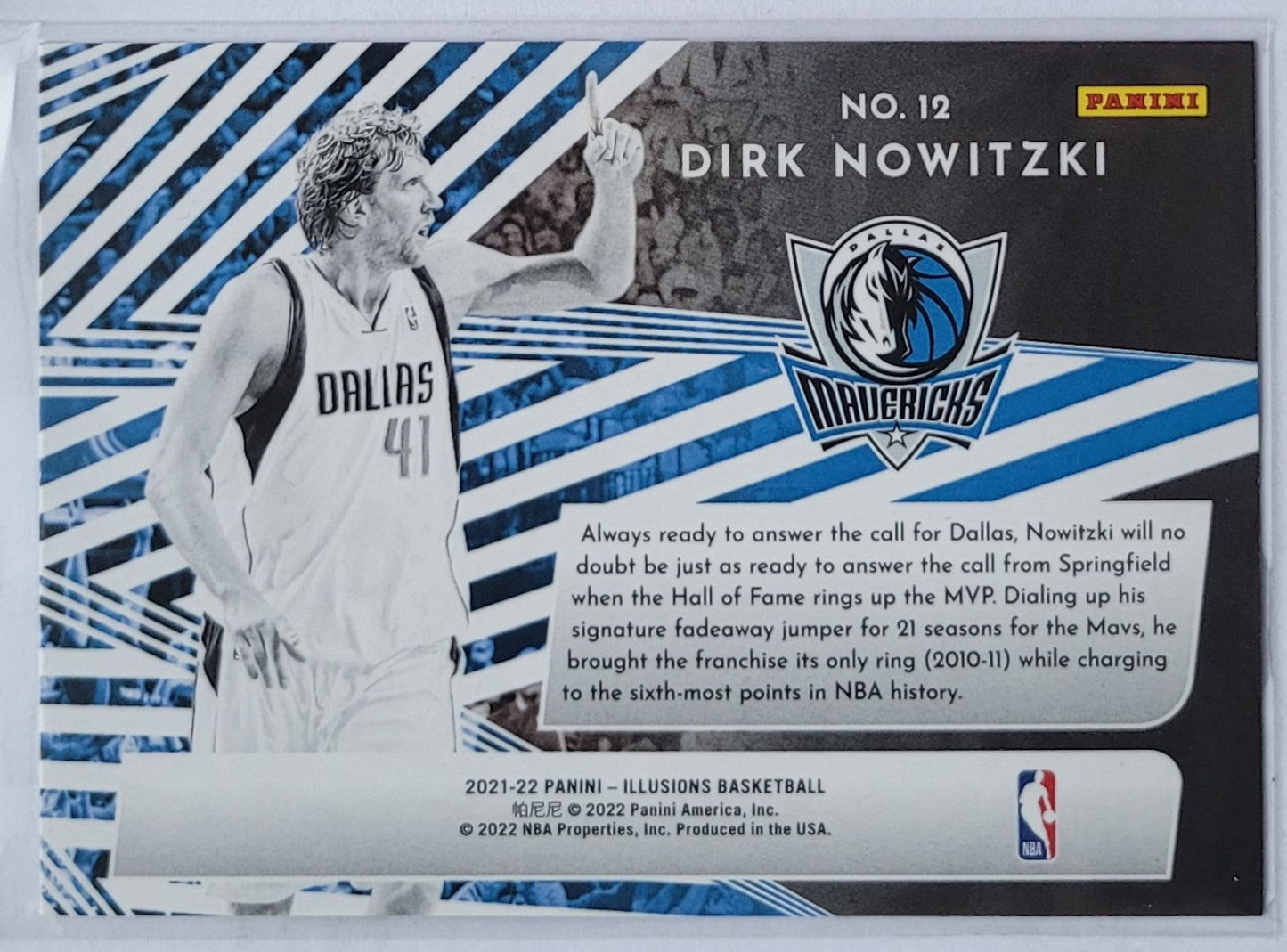 Dirk Nowitzki - 2021-22 Panini Illusions Chasing the Hall #12