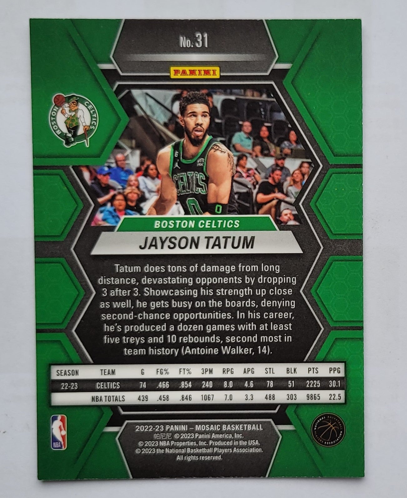 Jayson Tatum - 2022-23 Panini Mosaic #31