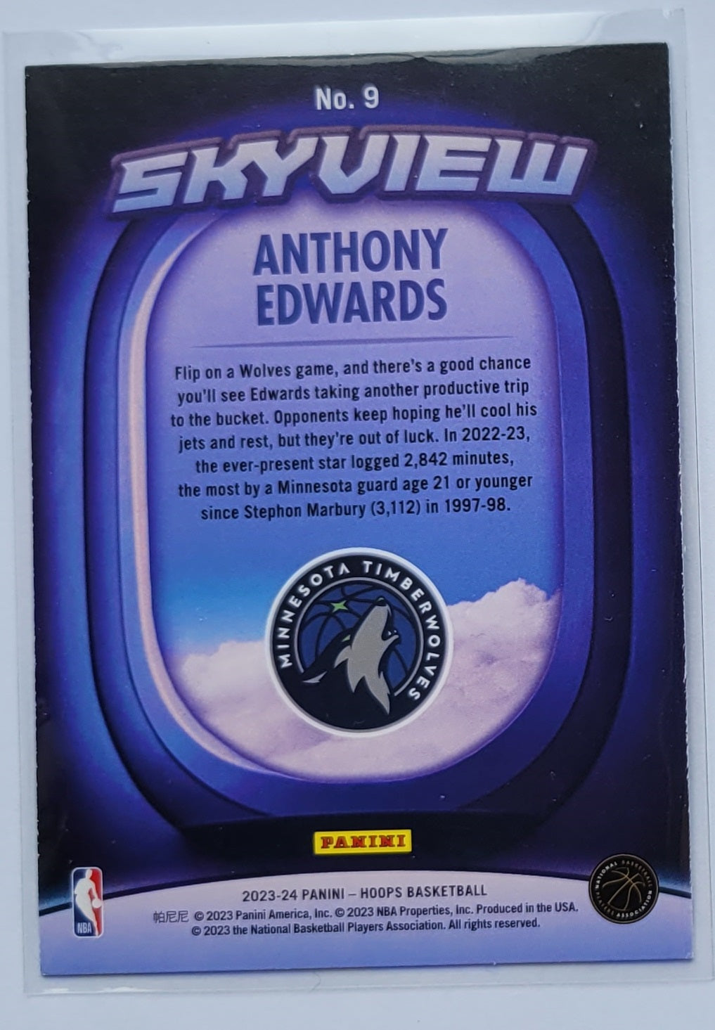 Anthony Edwards - 2023-24 Hoops Skyview #9