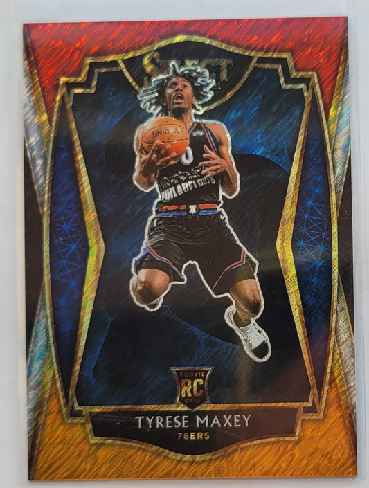 Tyrese Maxey - 2020-21 Select Prizms Red White Orange Shimmer #174 RC