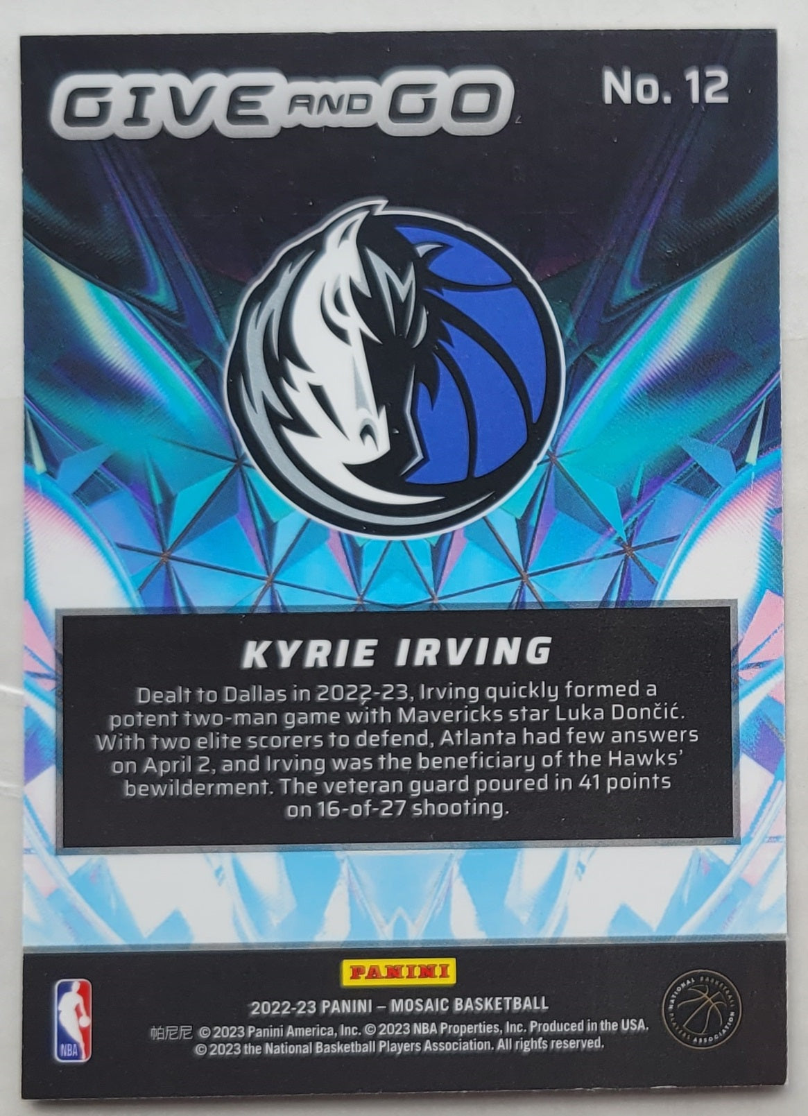 Kyrie Irving - 2022-23 Panini Mosaic Give and Go #12