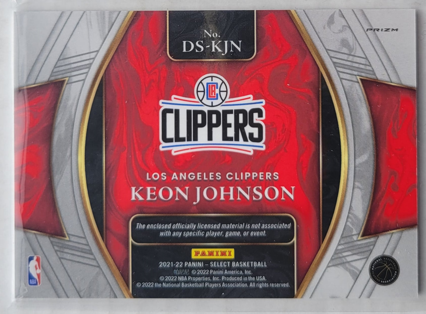 Keon Johnson - 2021-22 Select Draft Selections Memorabilia #DS-KJN
