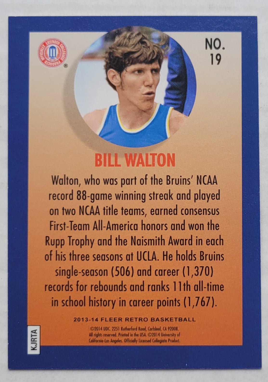 Bill Walton - 2013-14 Fleer Retro '92-93 Fleer Team Leaders #19