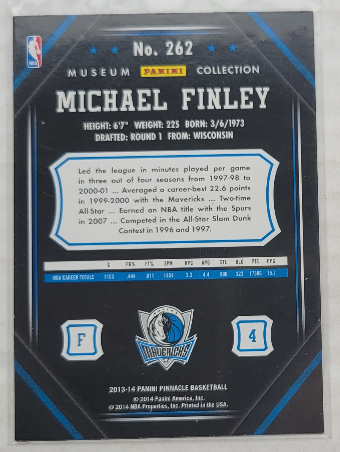 Michael Finley - 2013-14 Pinnacle Museum Collection #262