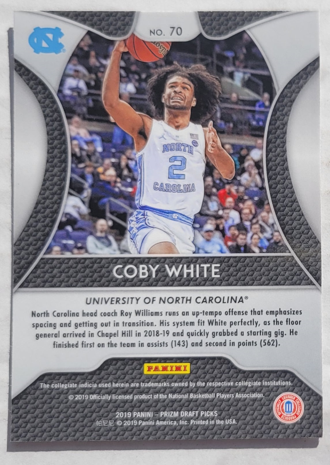 Coby White - 2019-20 Panini Prizm Draft Picks #70 RC
