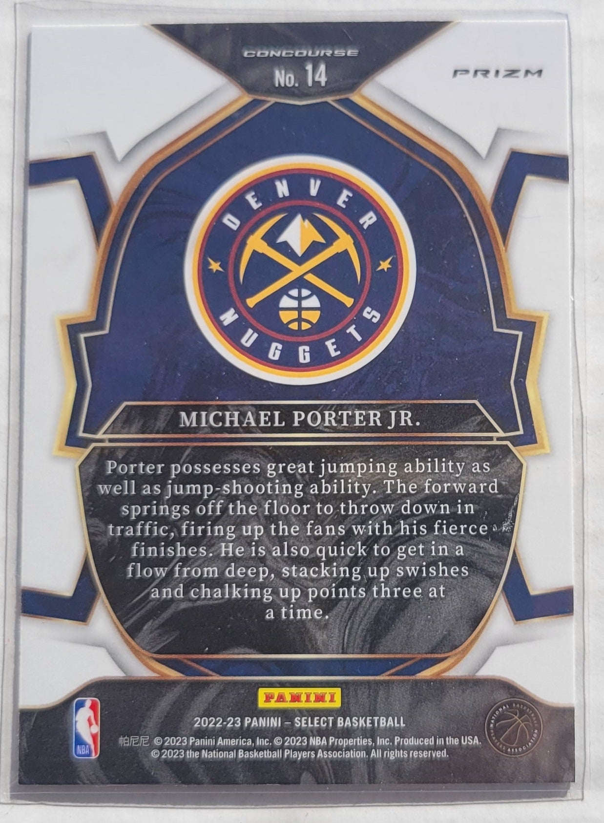 Michael Porter Jr. - 2022-23 Select Prizms Blue Cracked Ice #14
