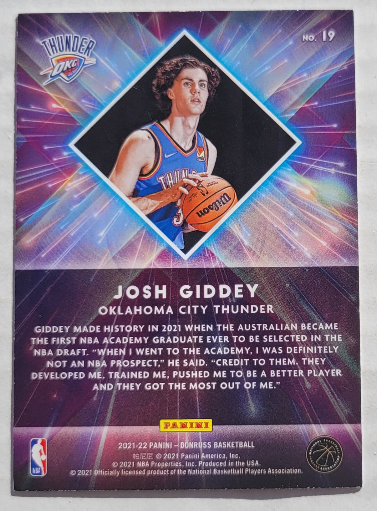 Josh Giddey - 2021-22 Donruss Great X-Pectations #19