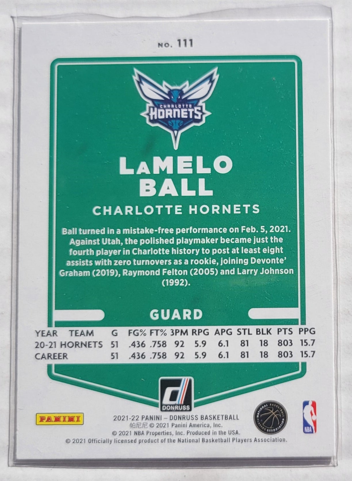 LaMelo Ball - 2021-22 Donruss Holo Orange Laser #111