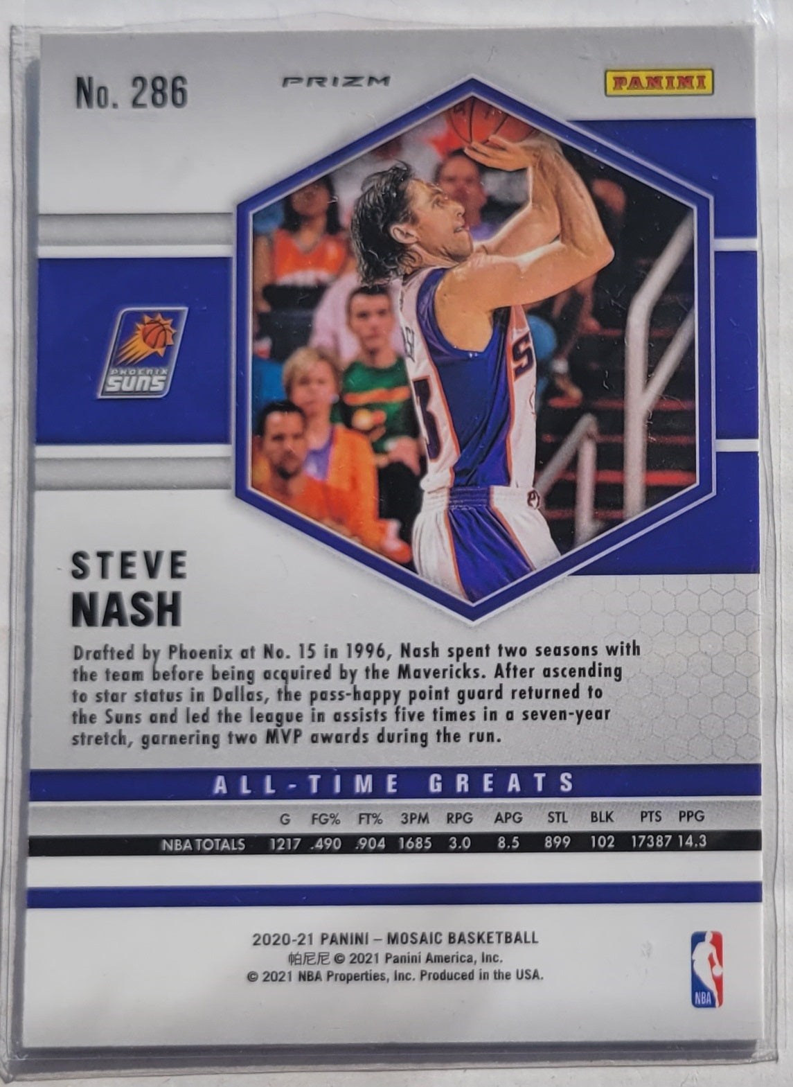 Steve Nash - 2020-21 Panini Mosaic Mosaic Fast Break Silver #286