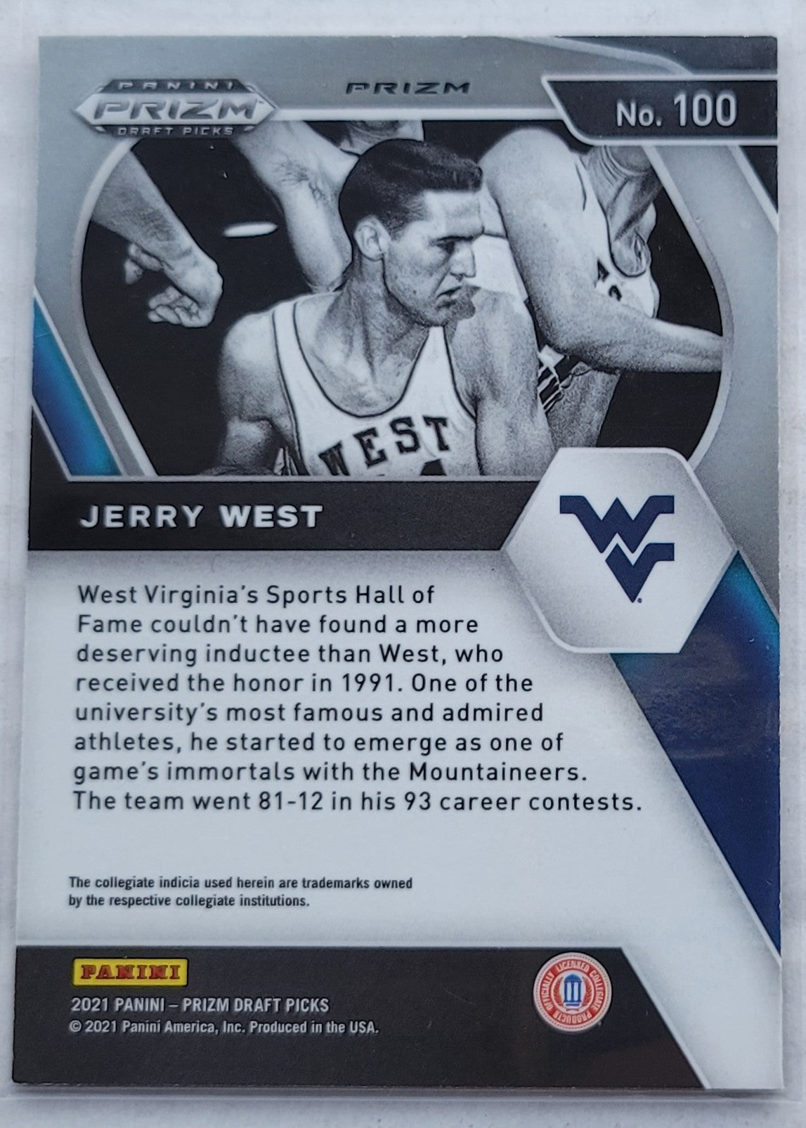 Jerry West - 2021-22 Panini Prizm Draft Picks Prizms Red White and Blue #100