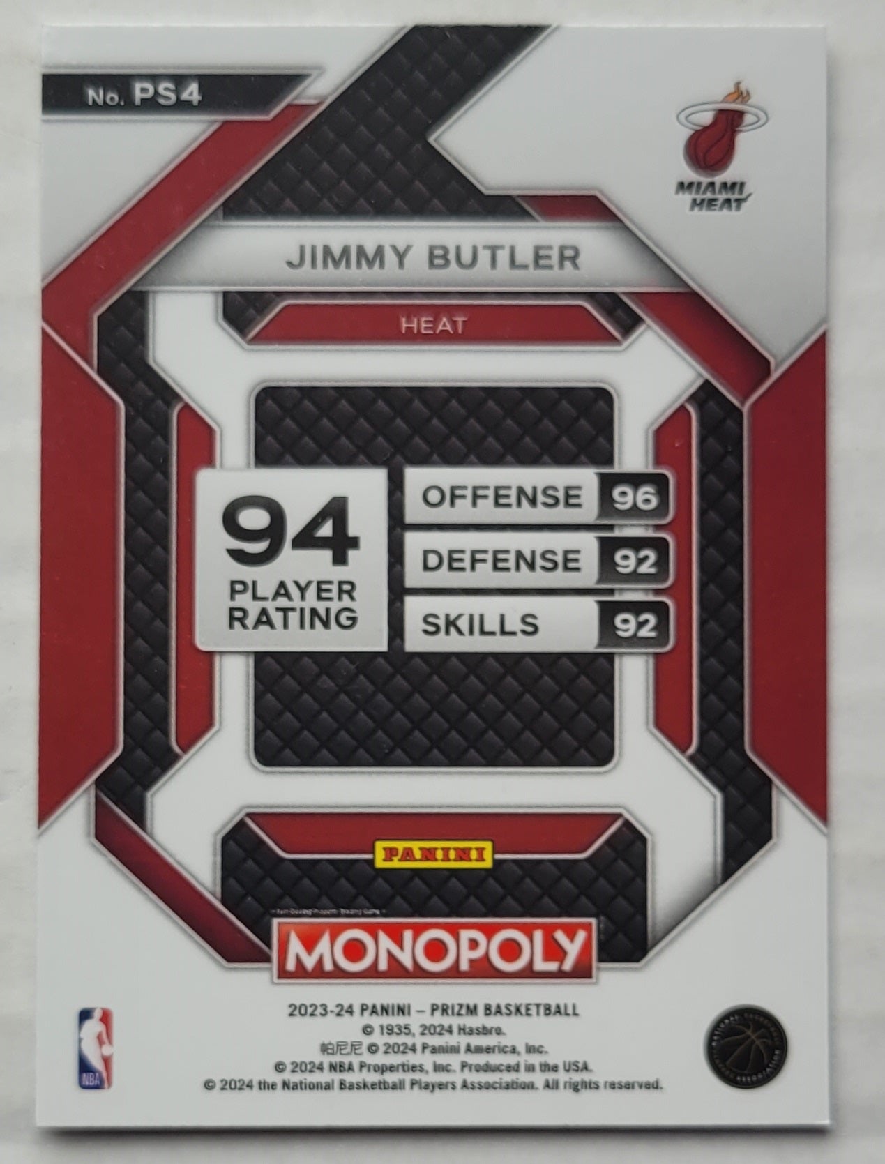 Jimmy Butler - 2023-24 Panini Prizm Monopoly All-Star #PS4