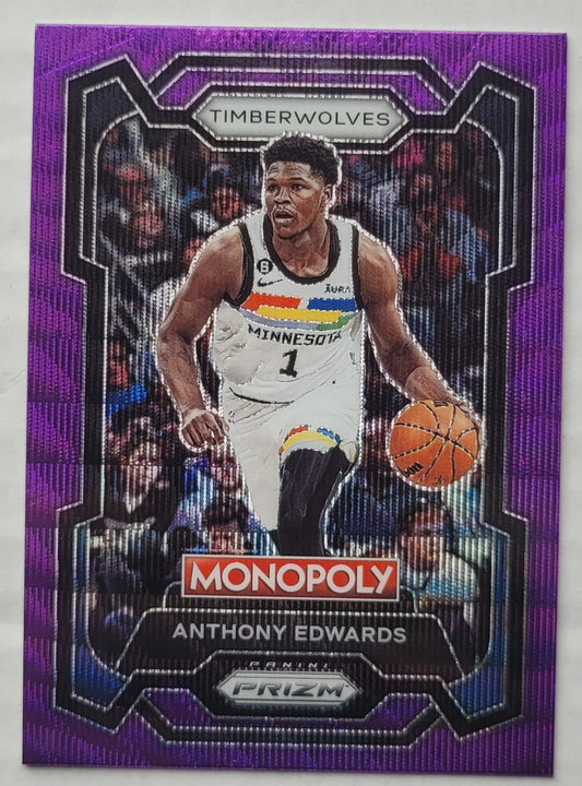 Anthony Edwards - 2023-24 Panini Prizm Monopoly Purple #52