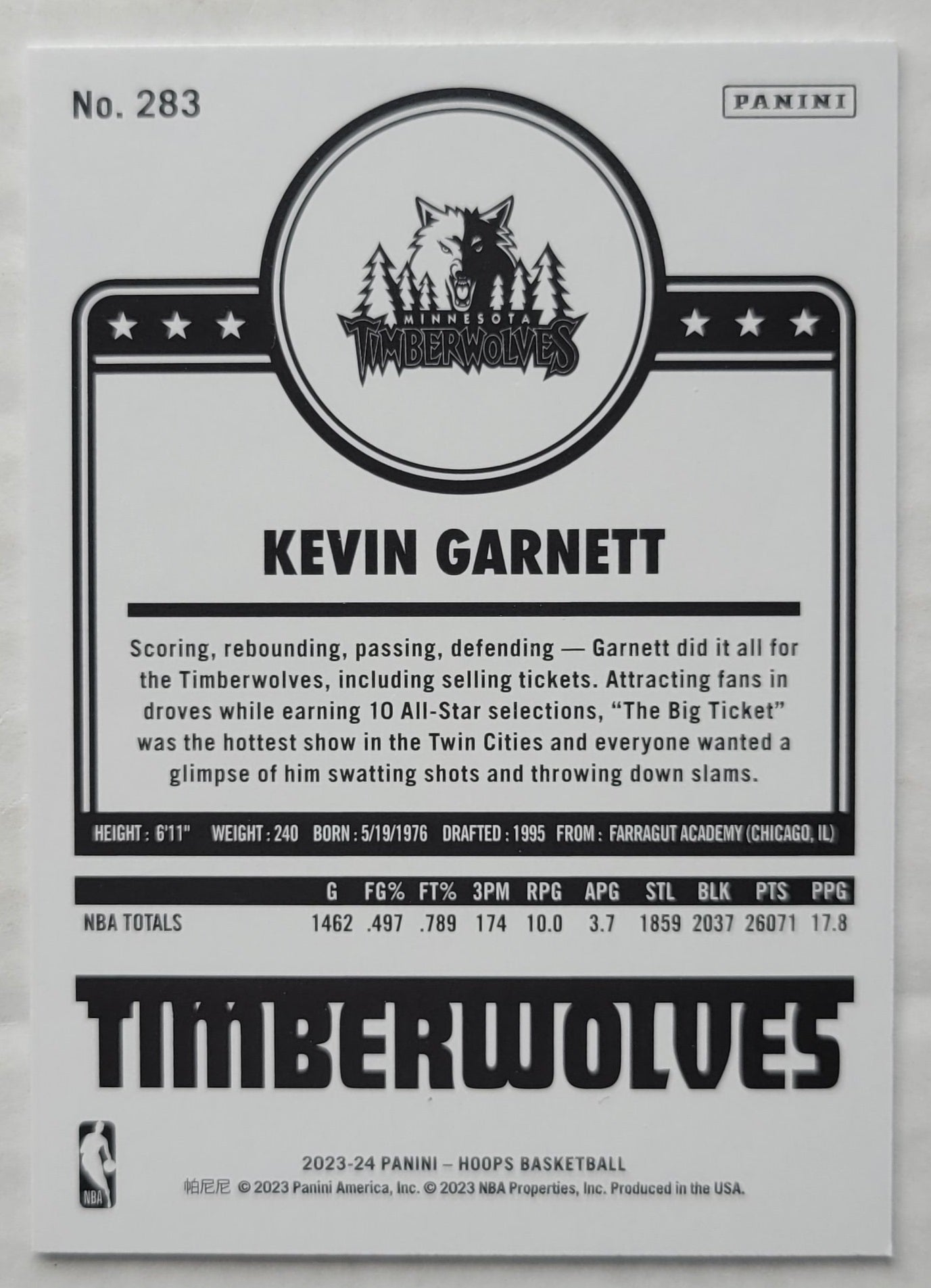 Kevin Garnett - 2023-24 Hoops #283