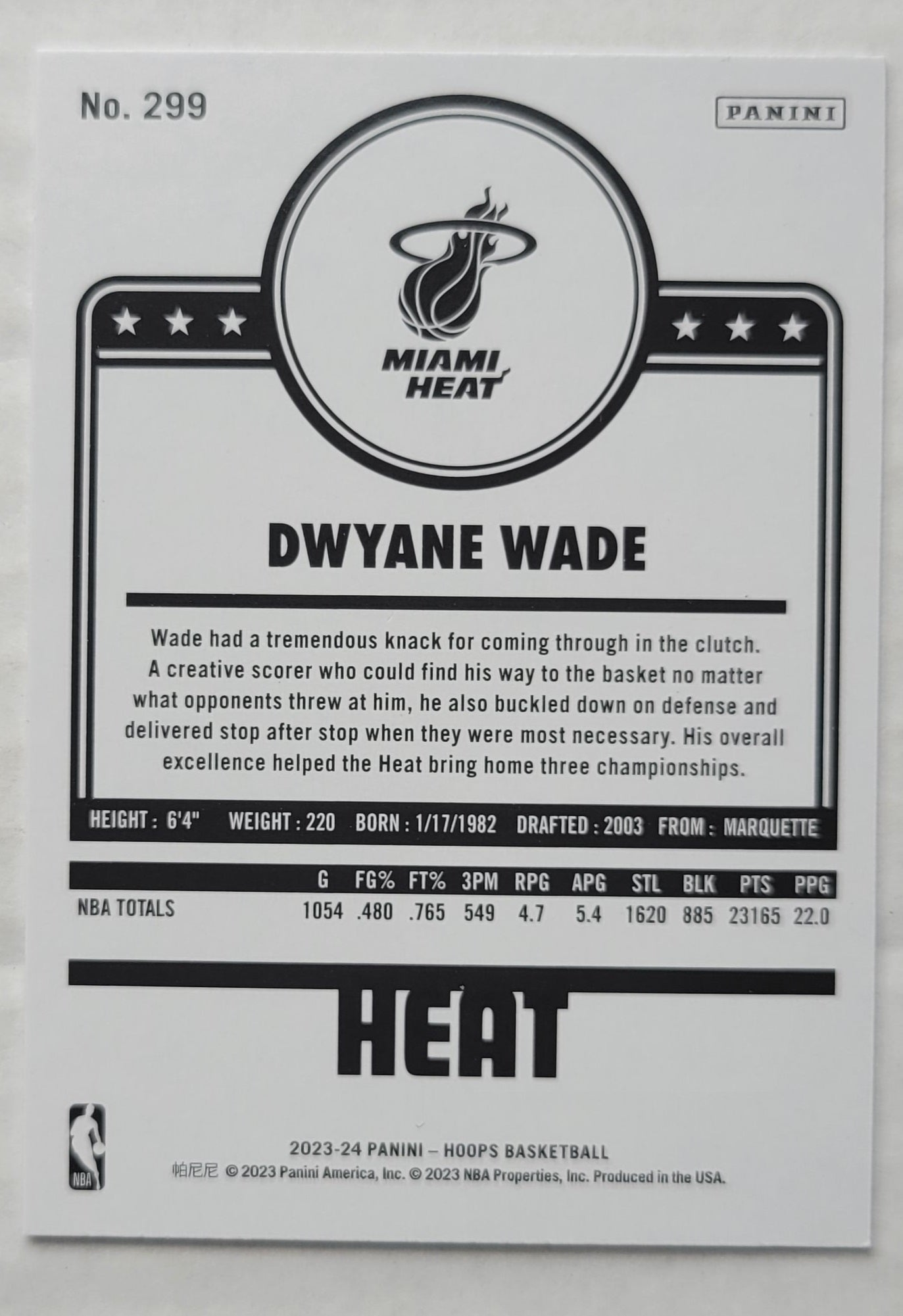 Dwyane Wade - 2023-24 Hoops #299