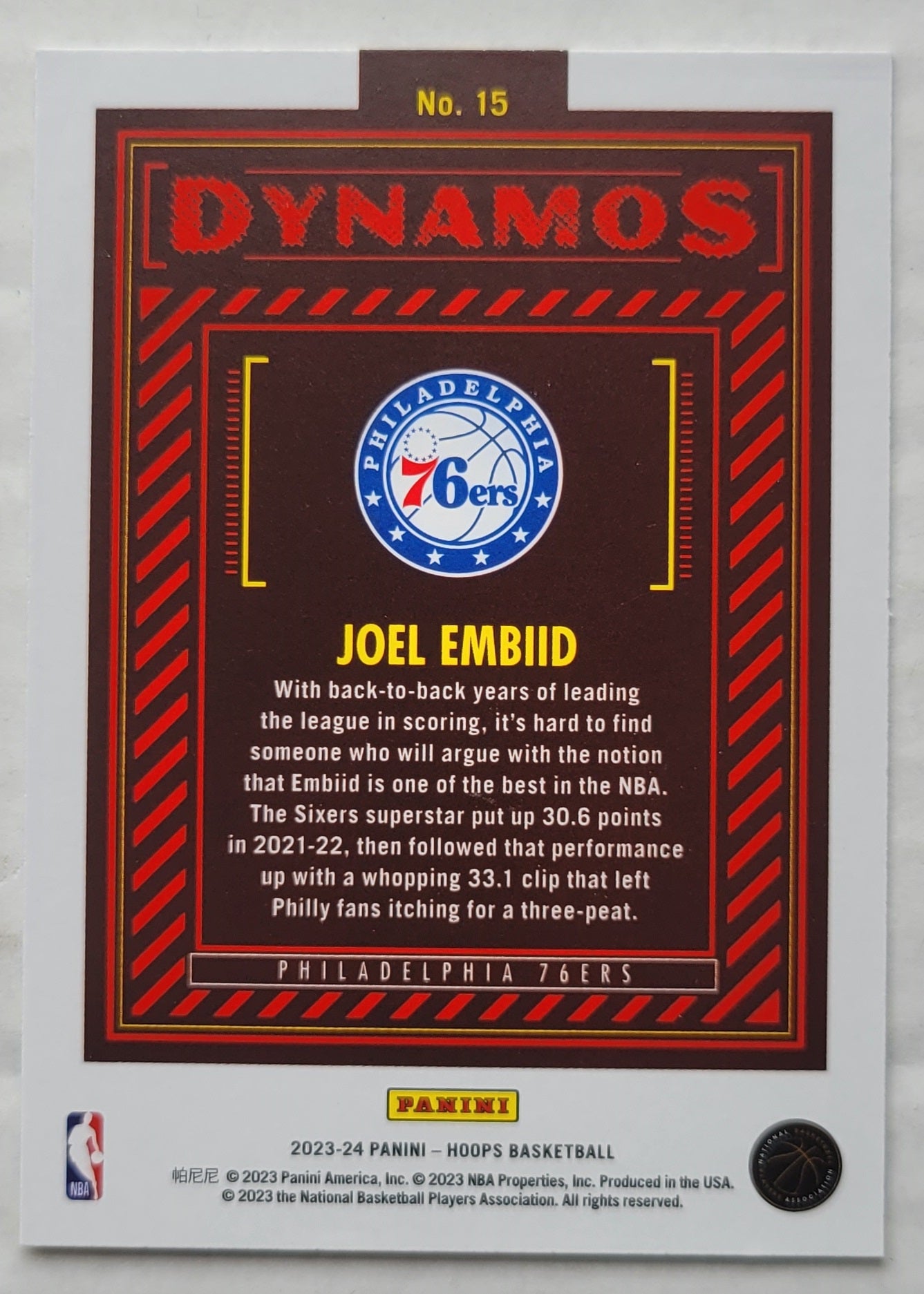 Joel Embiid - 2023-24 Hoops Dynamos #15