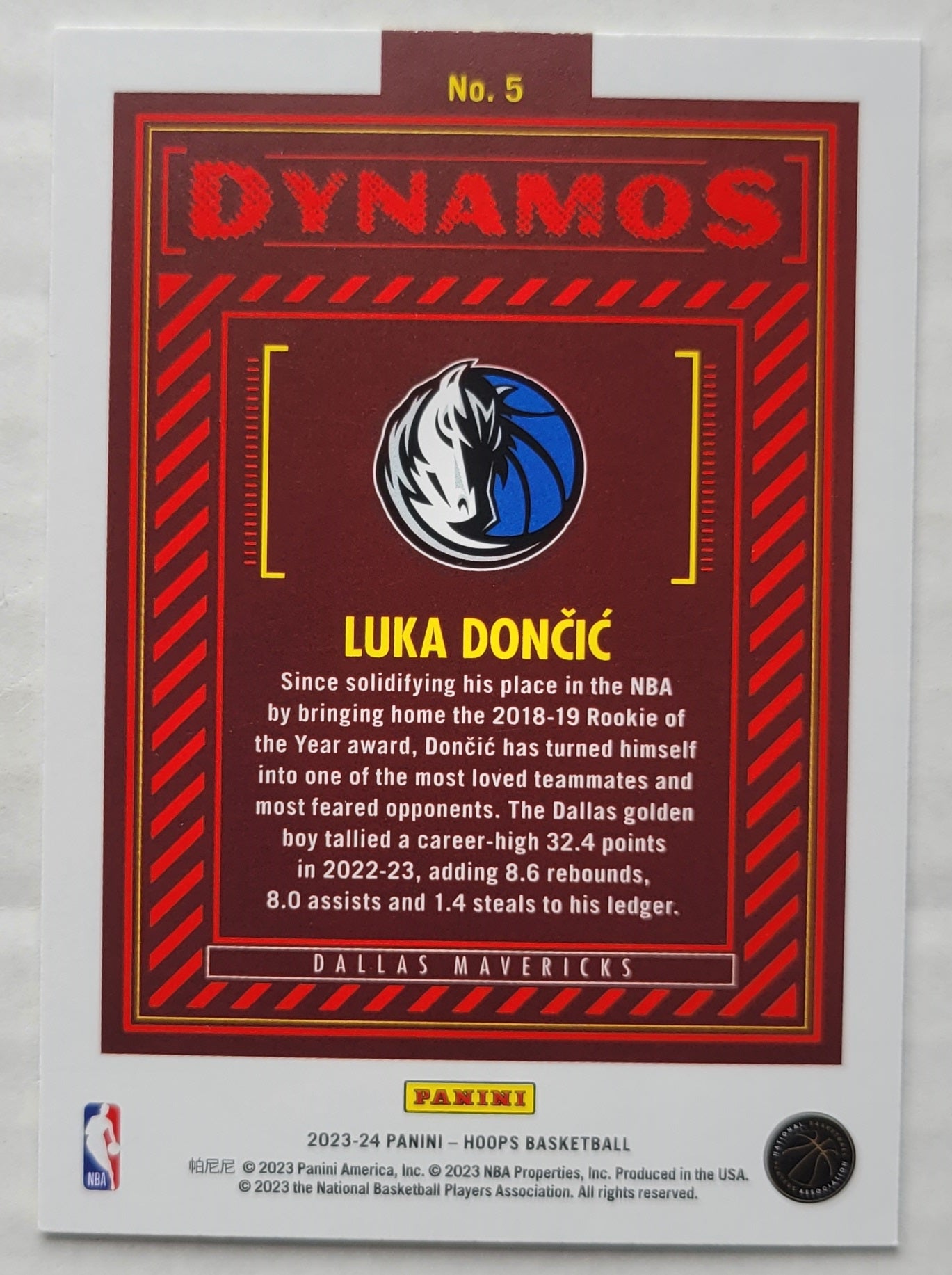 Luka Doncic - 2023-24 Hoops Dynamos #5