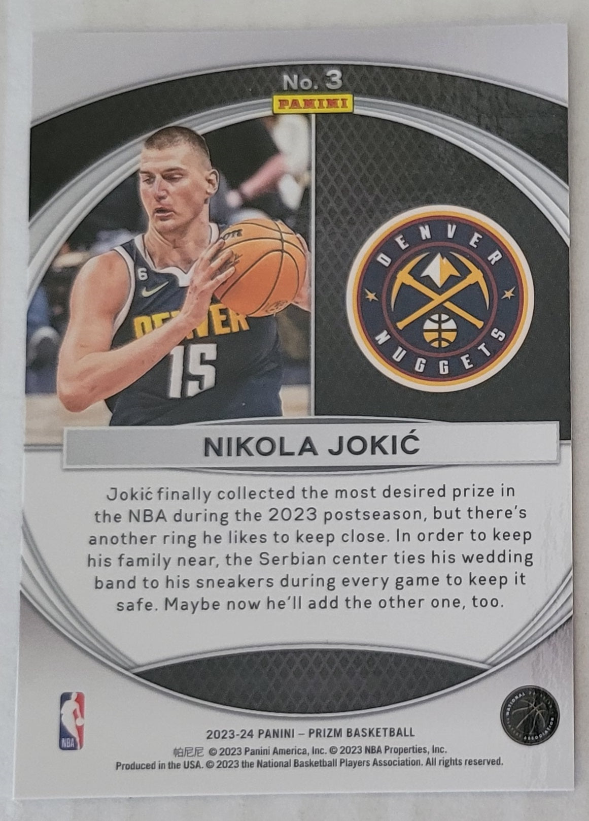 Nikola Jokic - 2023-24 Panini Prizm Global Reach #3
