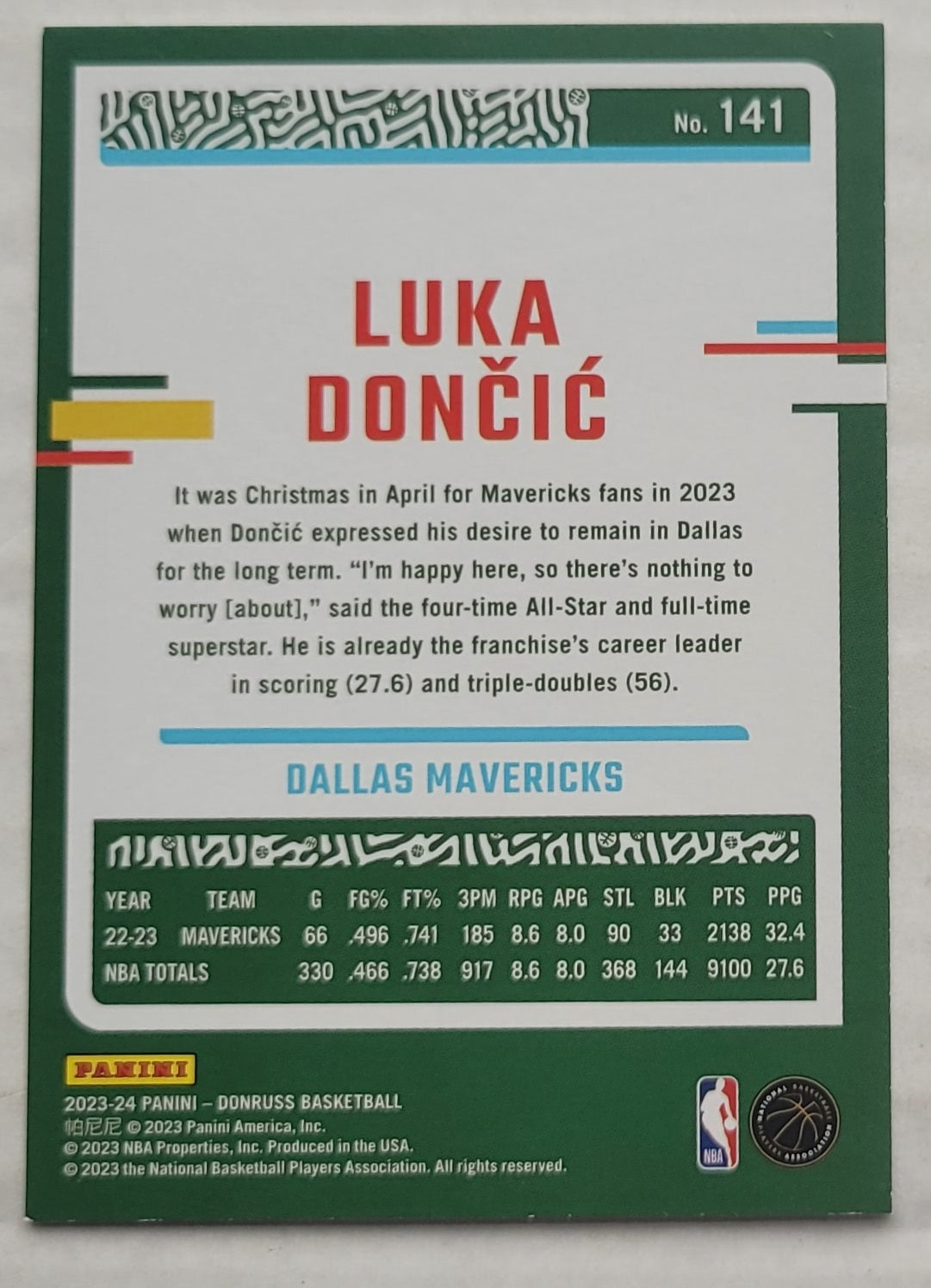 Luka Doncic - 2023-24 Donruss #141