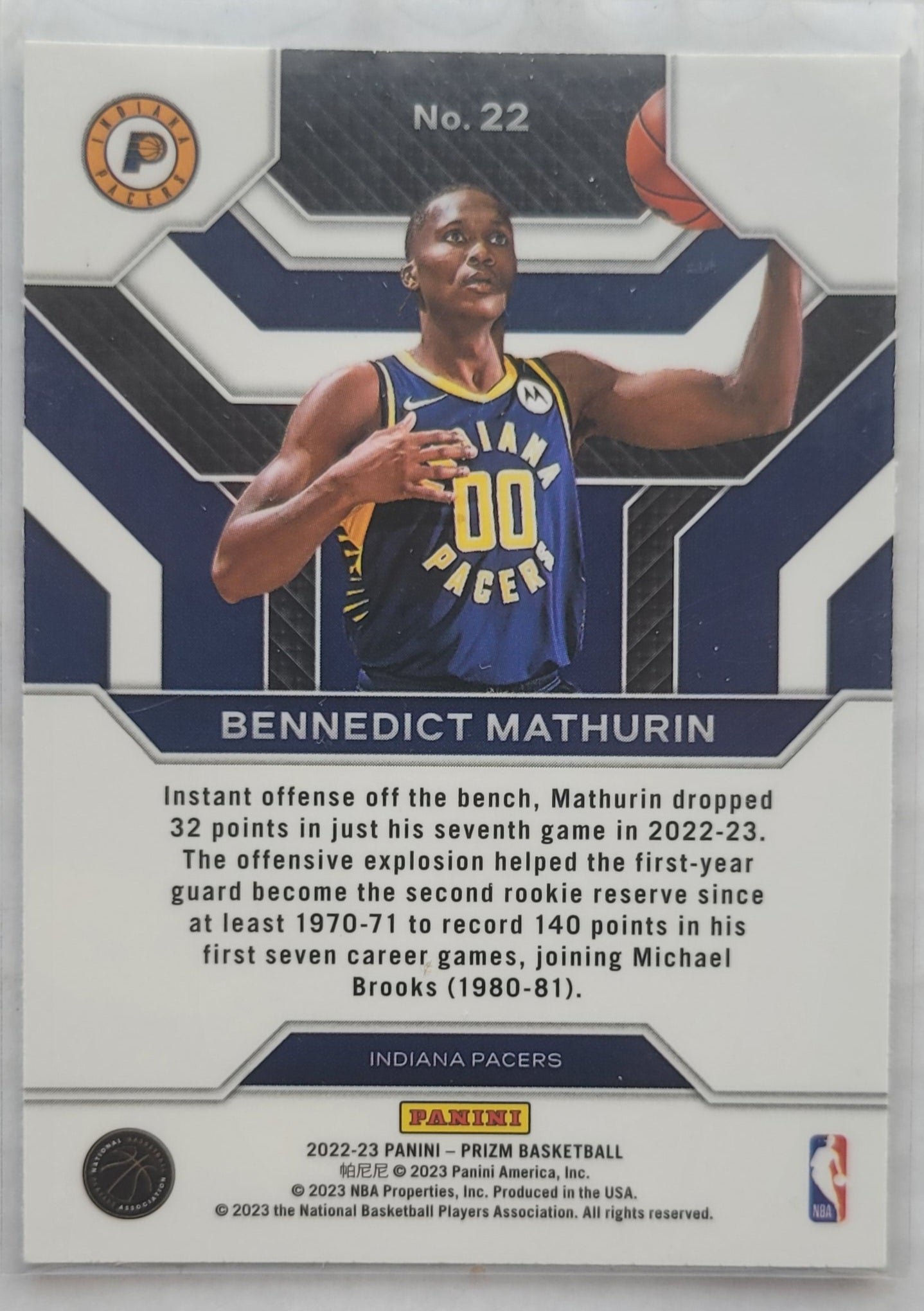 Bennedict Mathurin - 2022-23 Panini Prizm Emergent #22