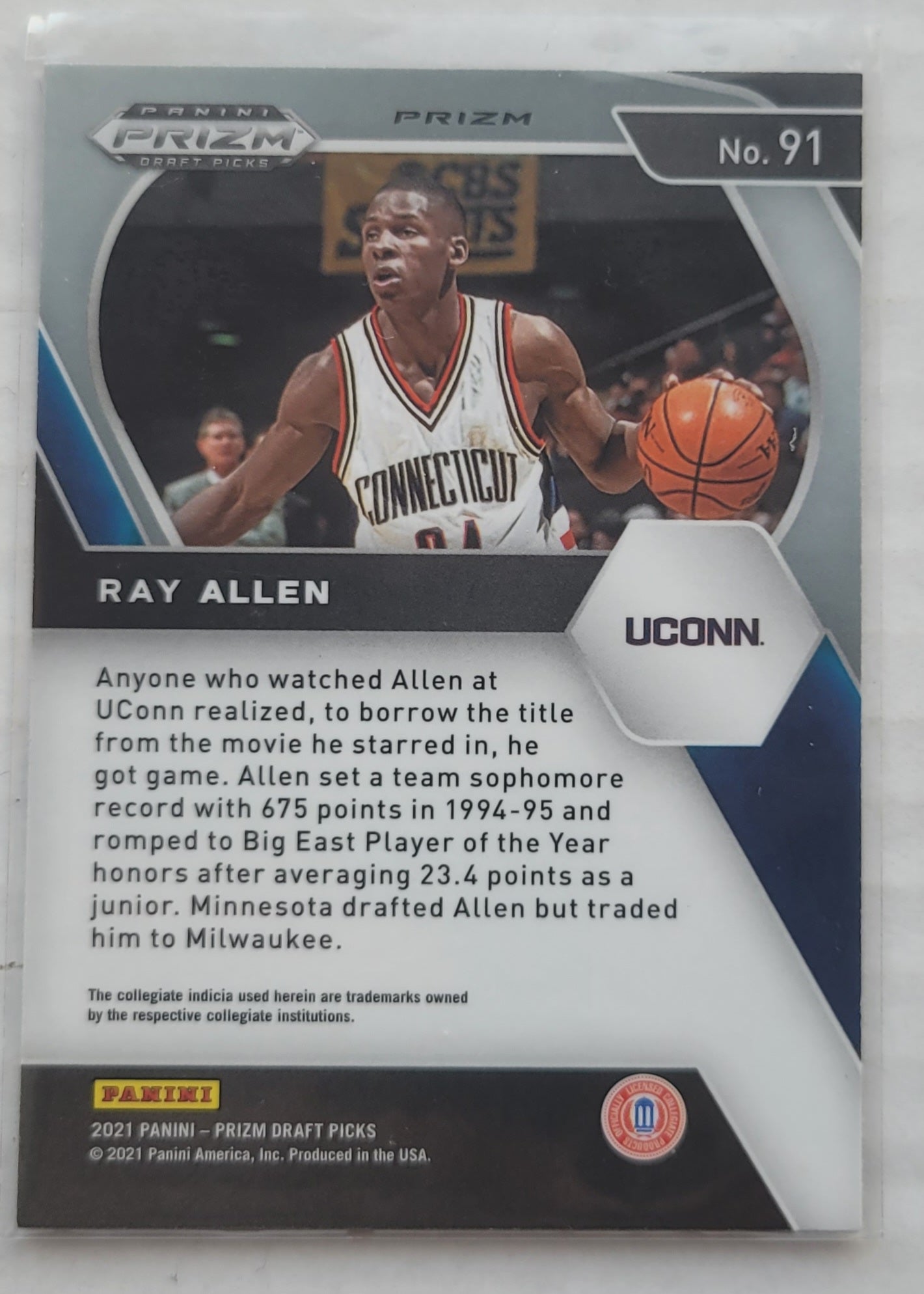 Ray Allen - 2021-22 Panini Prizm Draft Picks Prizms Red Circles #91