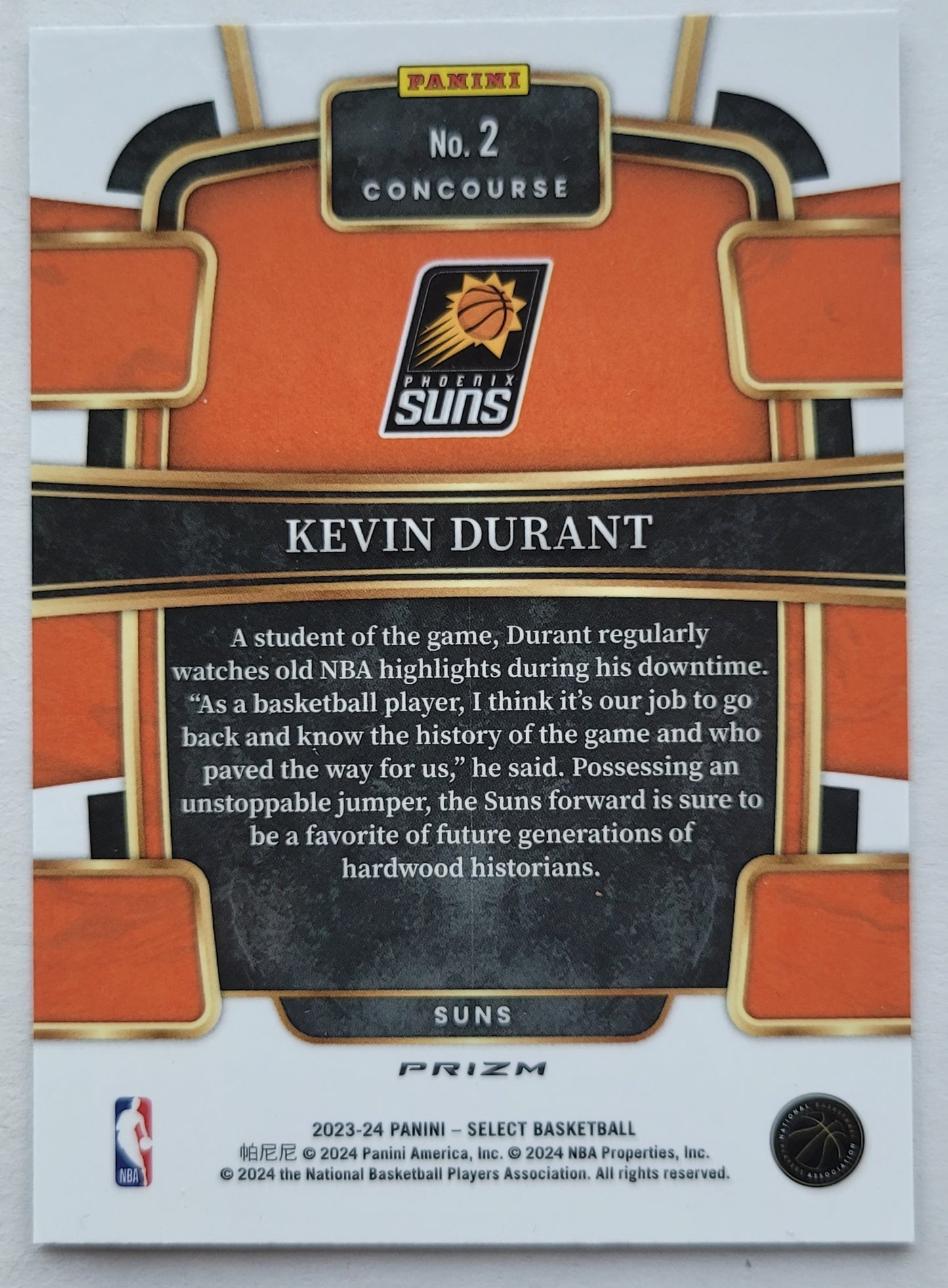 Kevin Durant - 2023-24 Select Prizms Blue #2