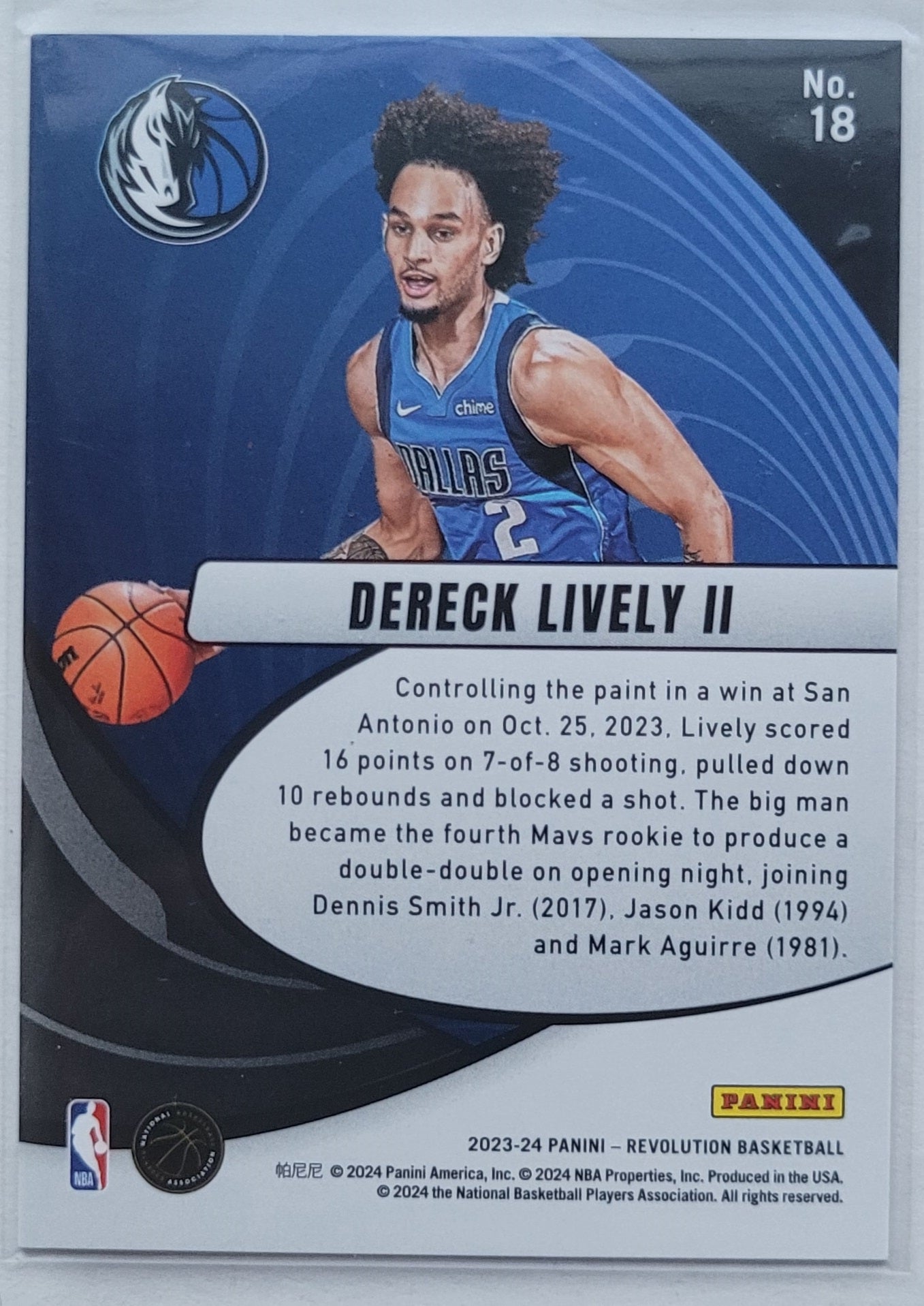 Dereck Lively II - 2023-24 Panini Revolution Vortex #18