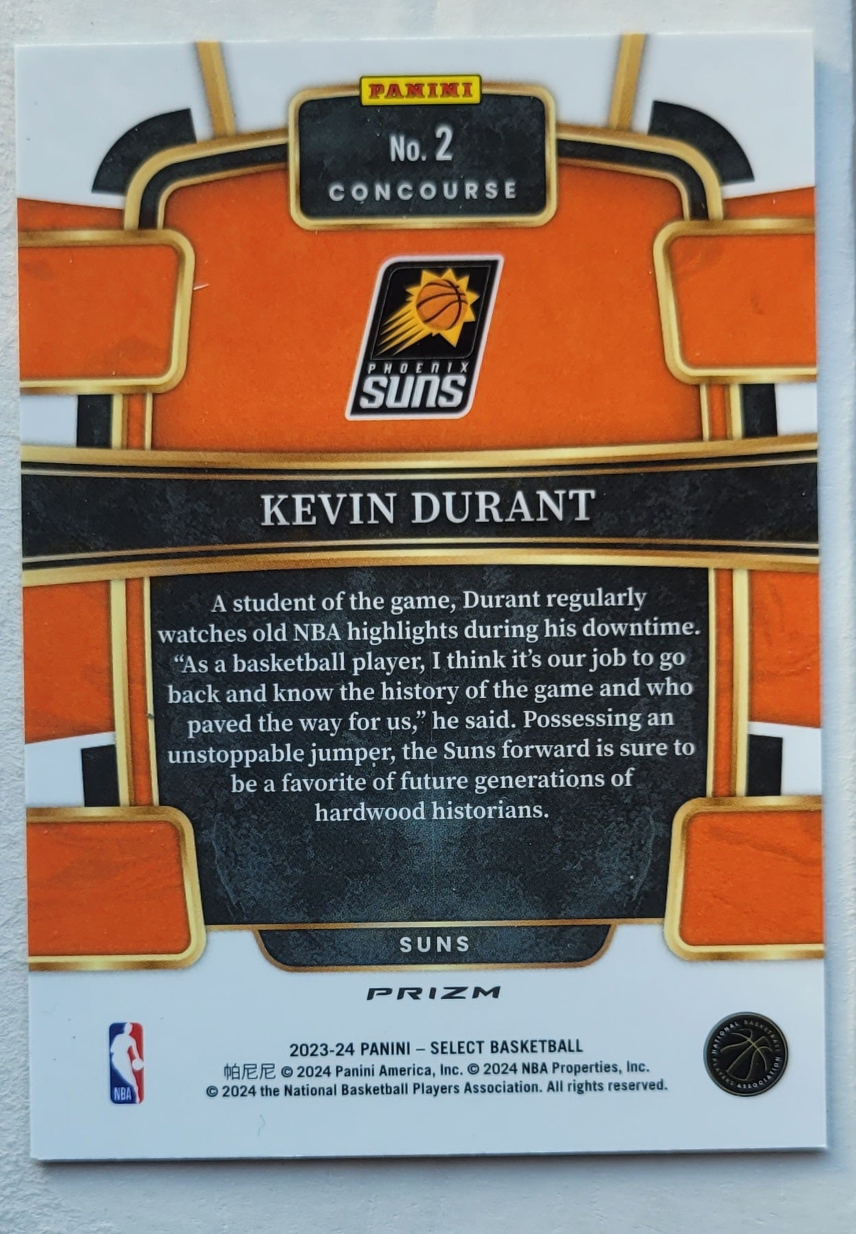 Kevin Durant - 2023-24 Select Prizms Green White Purple #2