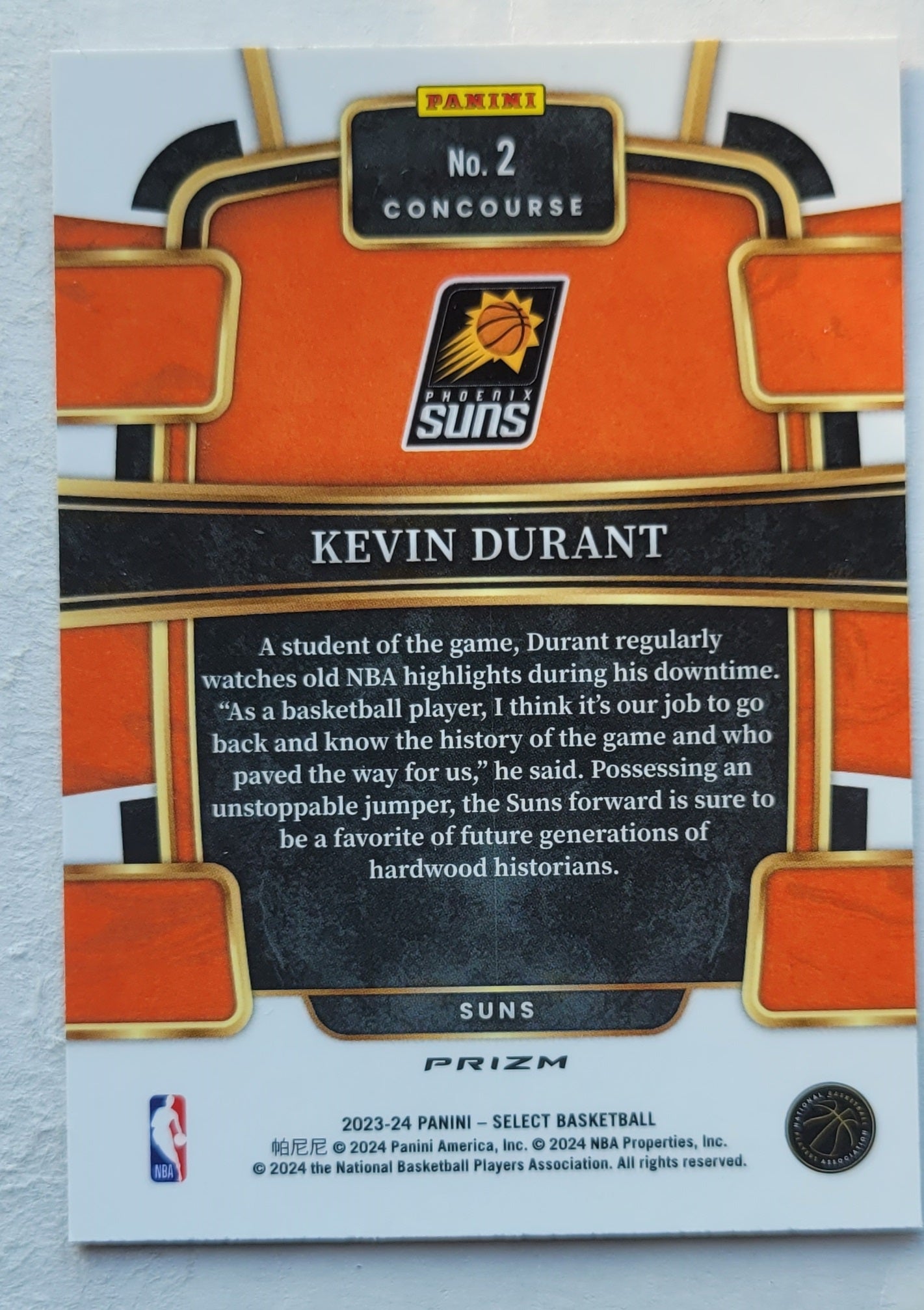 Kevin Durant - 2023-24 Select Prizms Red Cracked Ice #2