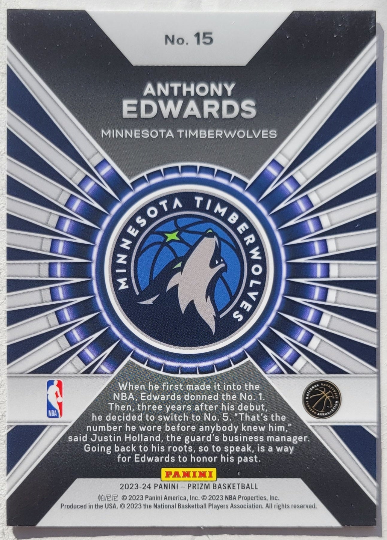 Anthony Edwards - 2023-24 Panini Prizm Dominance #15