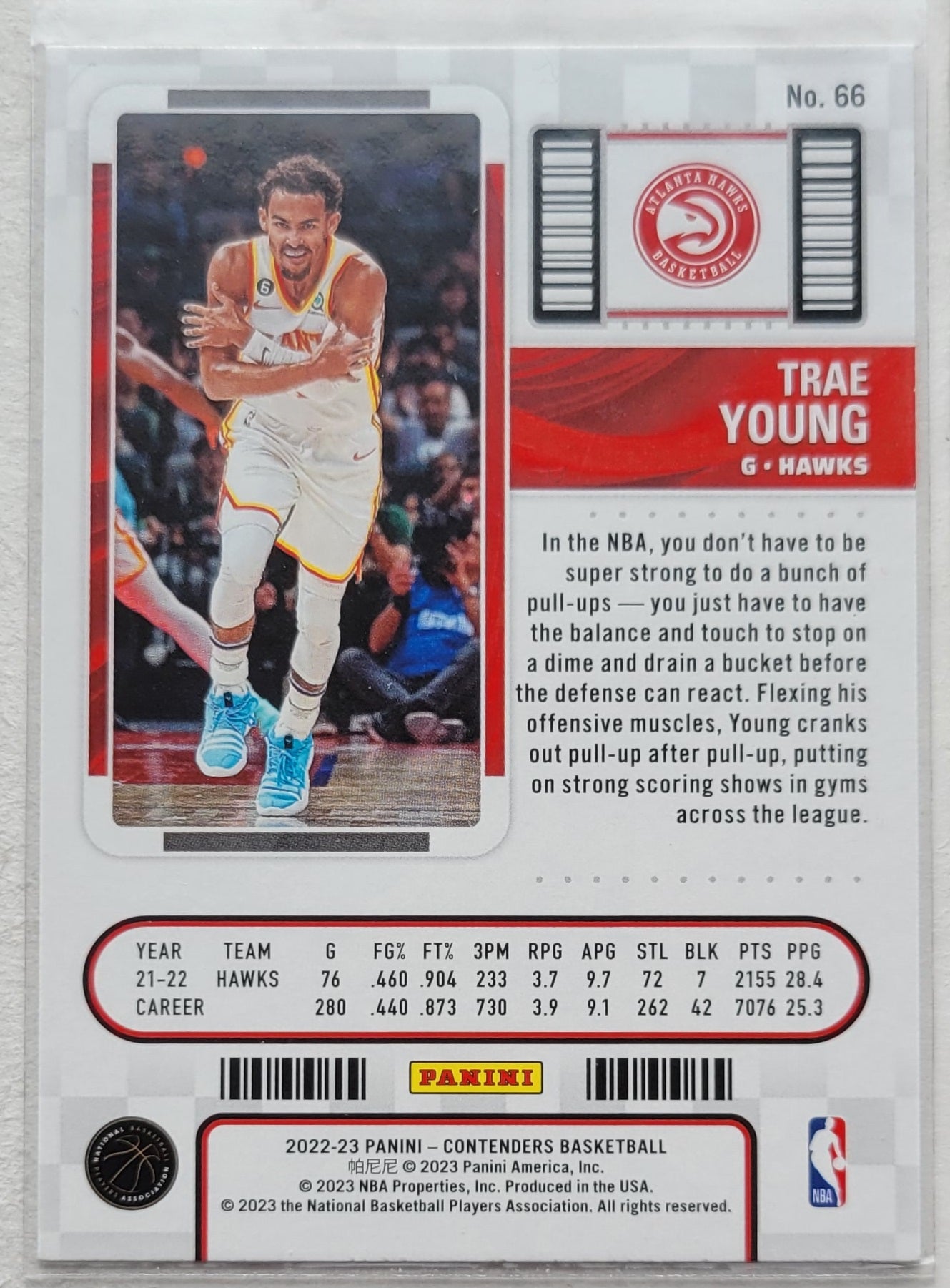 Trae Young - 2022-23 Panini Contenders Game Ticket Red #66