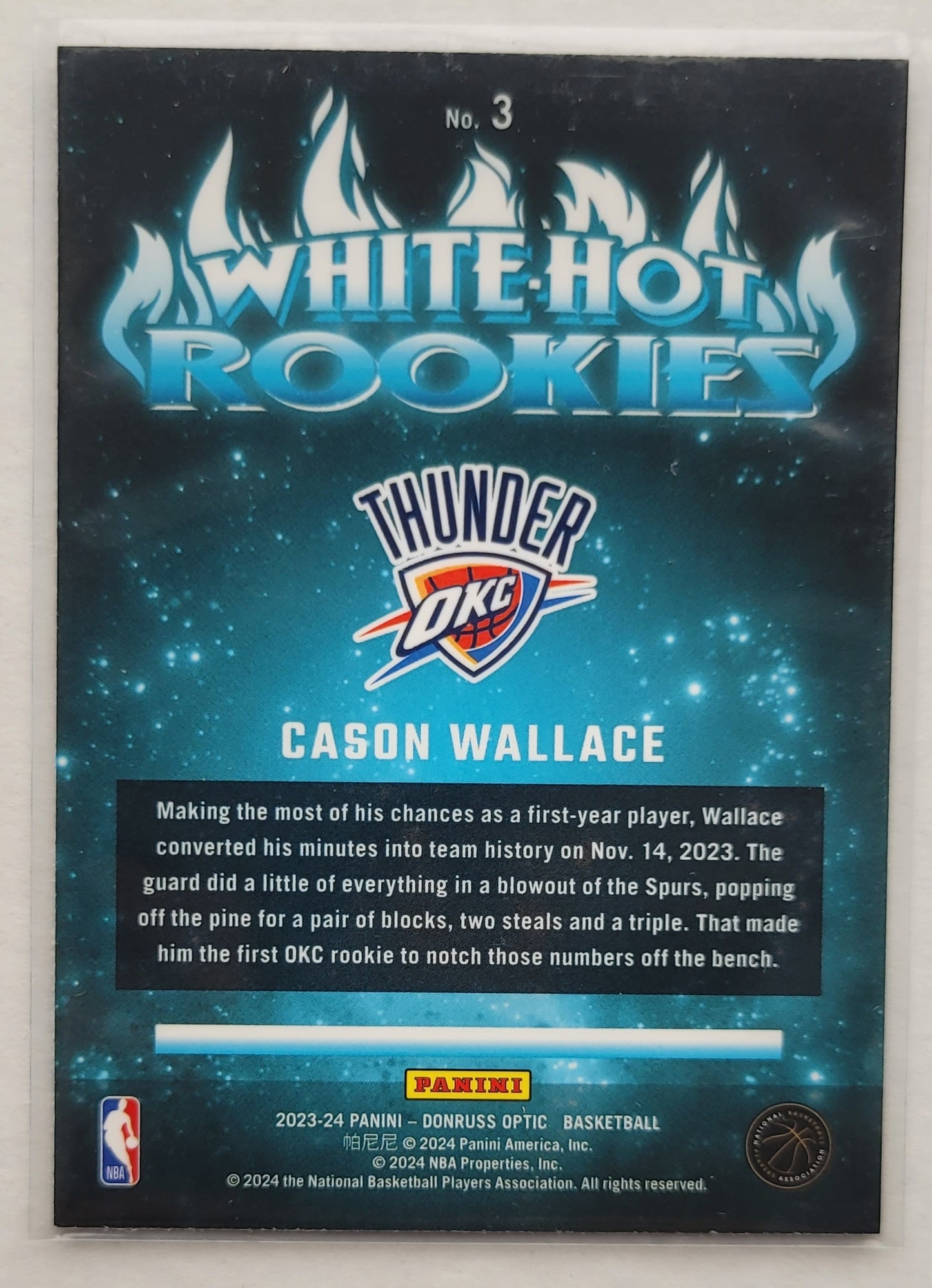 Cason Wallace - 2023-24 Donruss Optic White Hot Rookies #3
