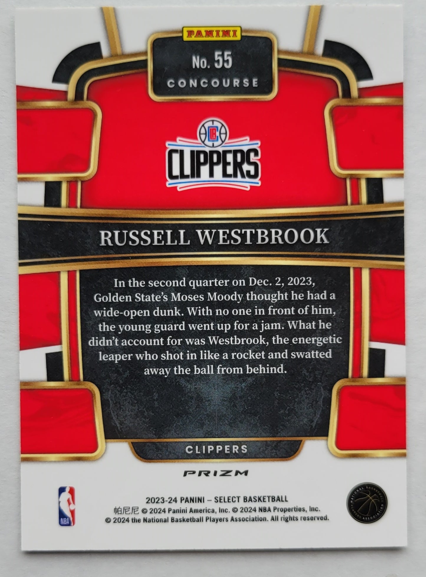 Russell Westbrook - 2023-24 Select Prizms Green White Purple #55