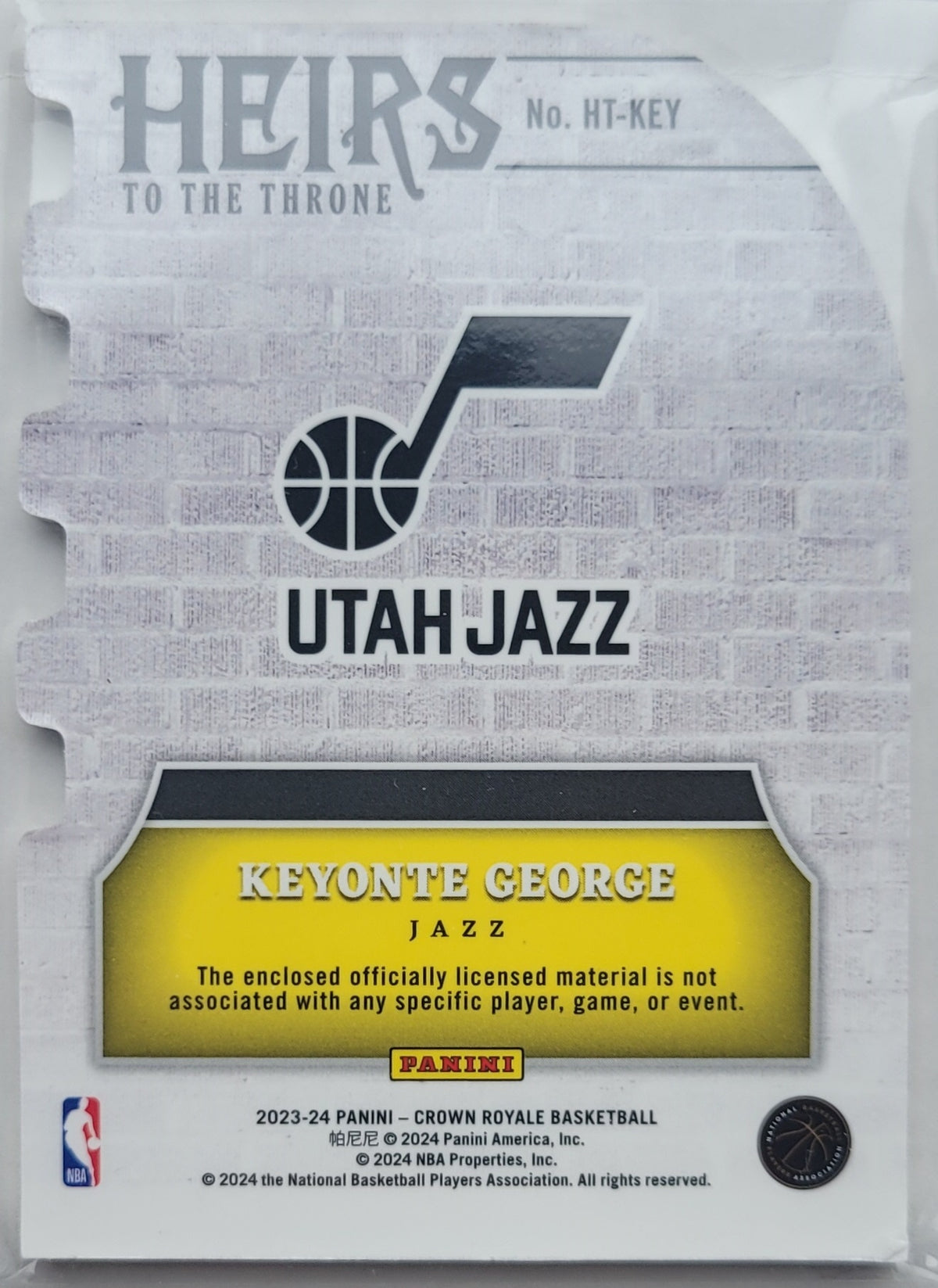 Keyonte George - 2023-24 Crown Royale Heirs to the Throne Jerseys #HT-KEY
